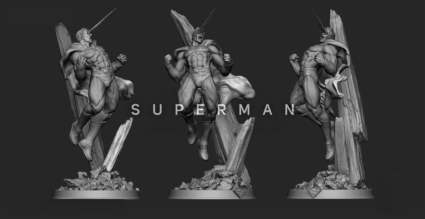 Superman Red Eyes - DC Comics - STL 3D Print Files - 3D Printed Garage Kit ガレージキット Resin Model Scale Figure フィギュア