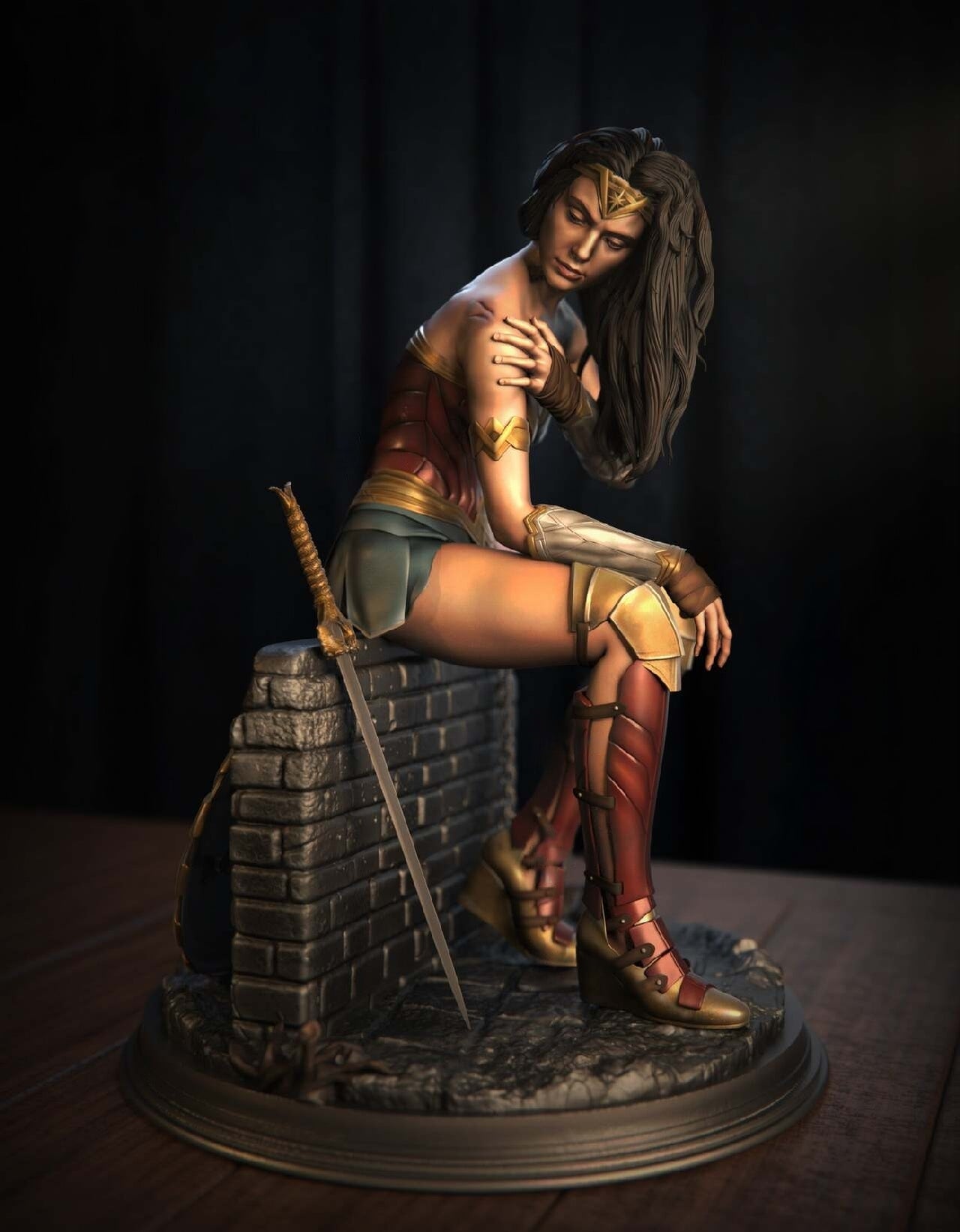 1846 Wonder Woman Special Edition - Gal Gadot - STL 3D Print Files - 3D Printed Garage Kit ガレージキット Resin Model Scale Figure フィギュア