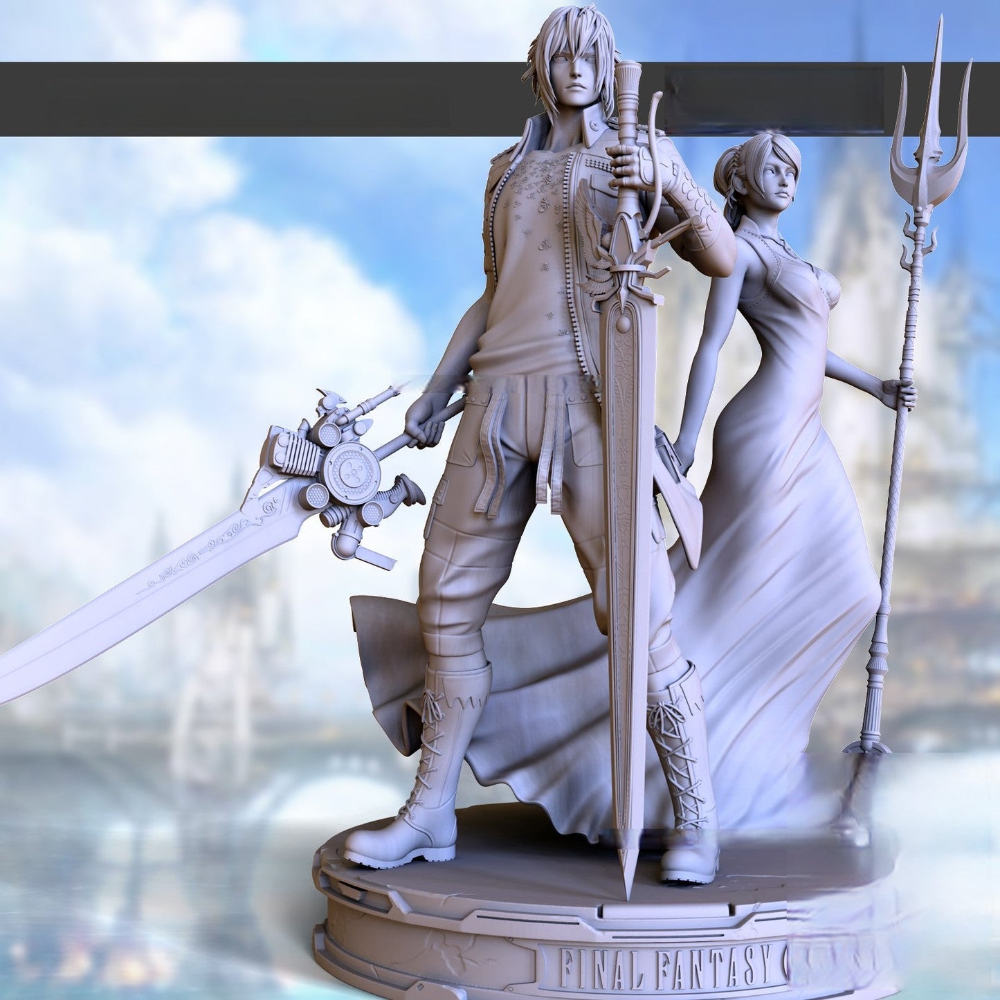 Luna Special Edition and Noctis - Final Fantasy - STL 3D Print Files - 3D Printed Garage Kit ガレージキット Resin Model Scale Figure フィギュア