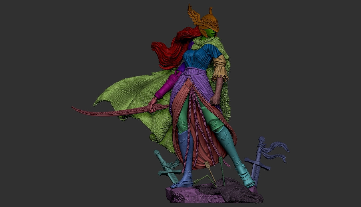 1418 Malenia - Elden Ring - STL 3D Print Files - 3D Printed Garage Kit ガレージキット Resin Model Scale Figure フィギュア