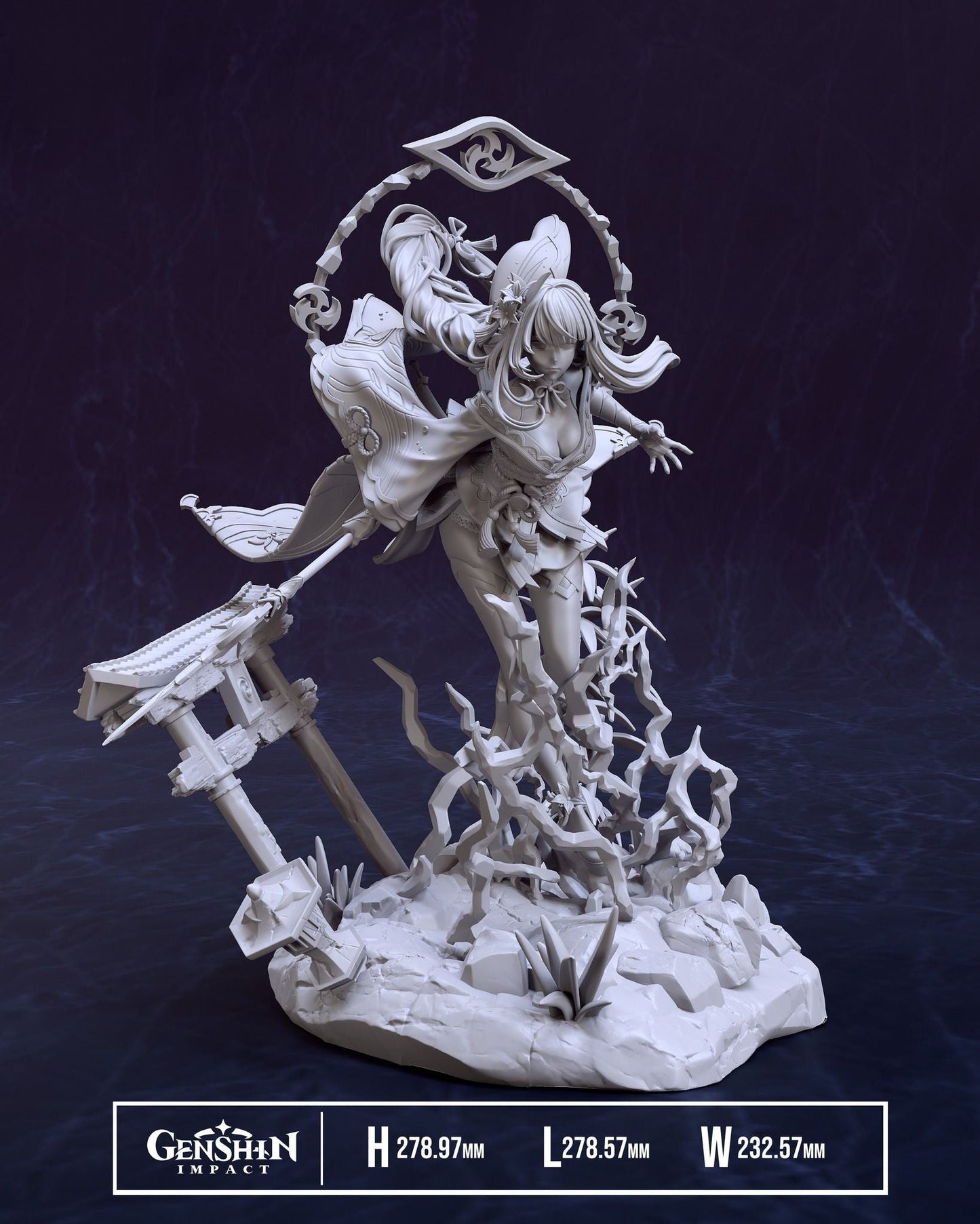 Raiden Shogun - Genshin Impact - STL 3D Print Files - 3D Printed Garage Kit ガレージキット Resin Model Scale Figure フィギュア