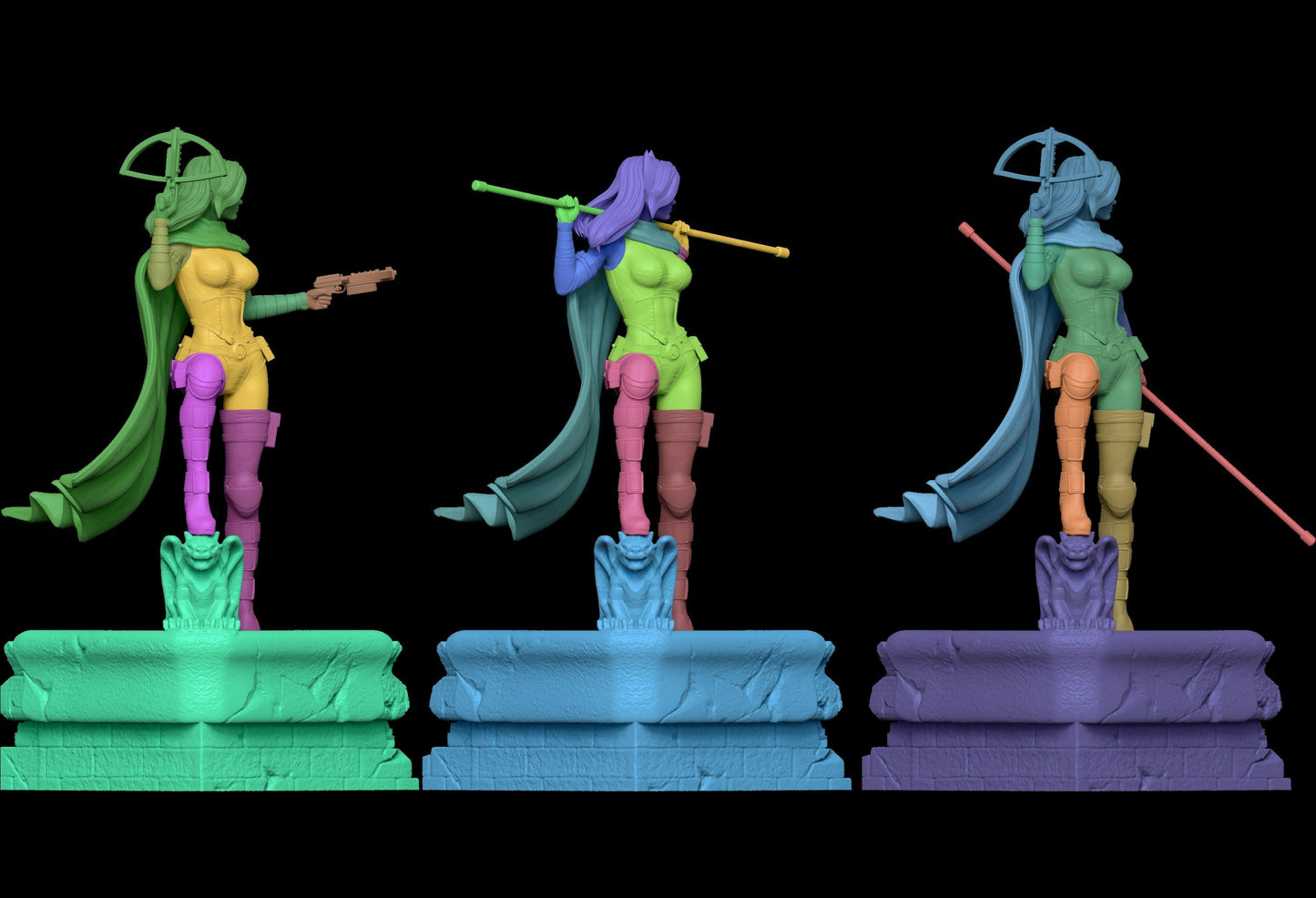 1484 Huntress Special Edition - STL 3D Print Files - 3D Printed Garage Kit ガレージキット Resin Model Scale Figure フィギュア