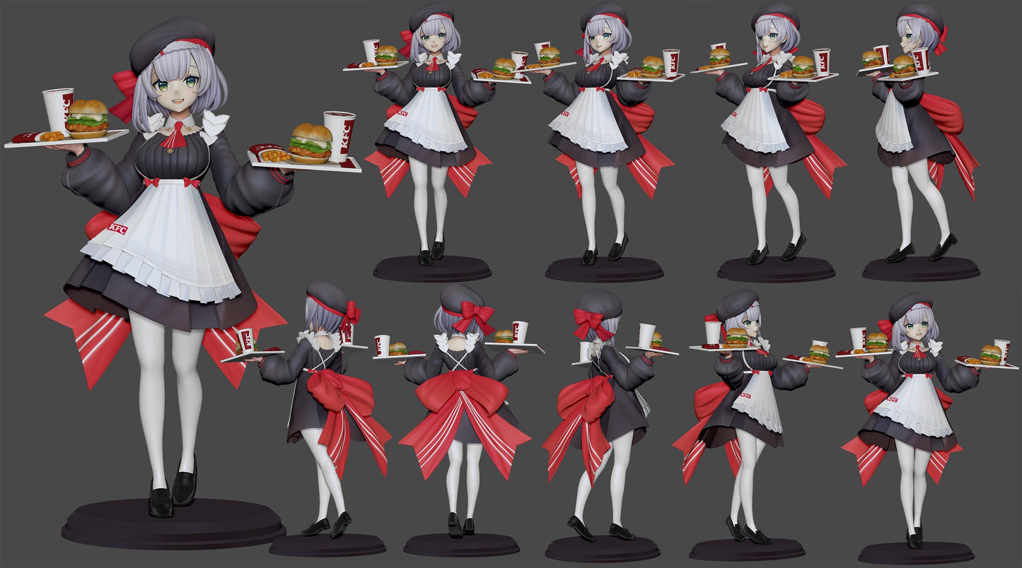 Noelle KFC- Genshin Impact - STL 3D Print Files - 3D Printed Garage Kit ガレージキット Resin Model Scale Figure フィギュア