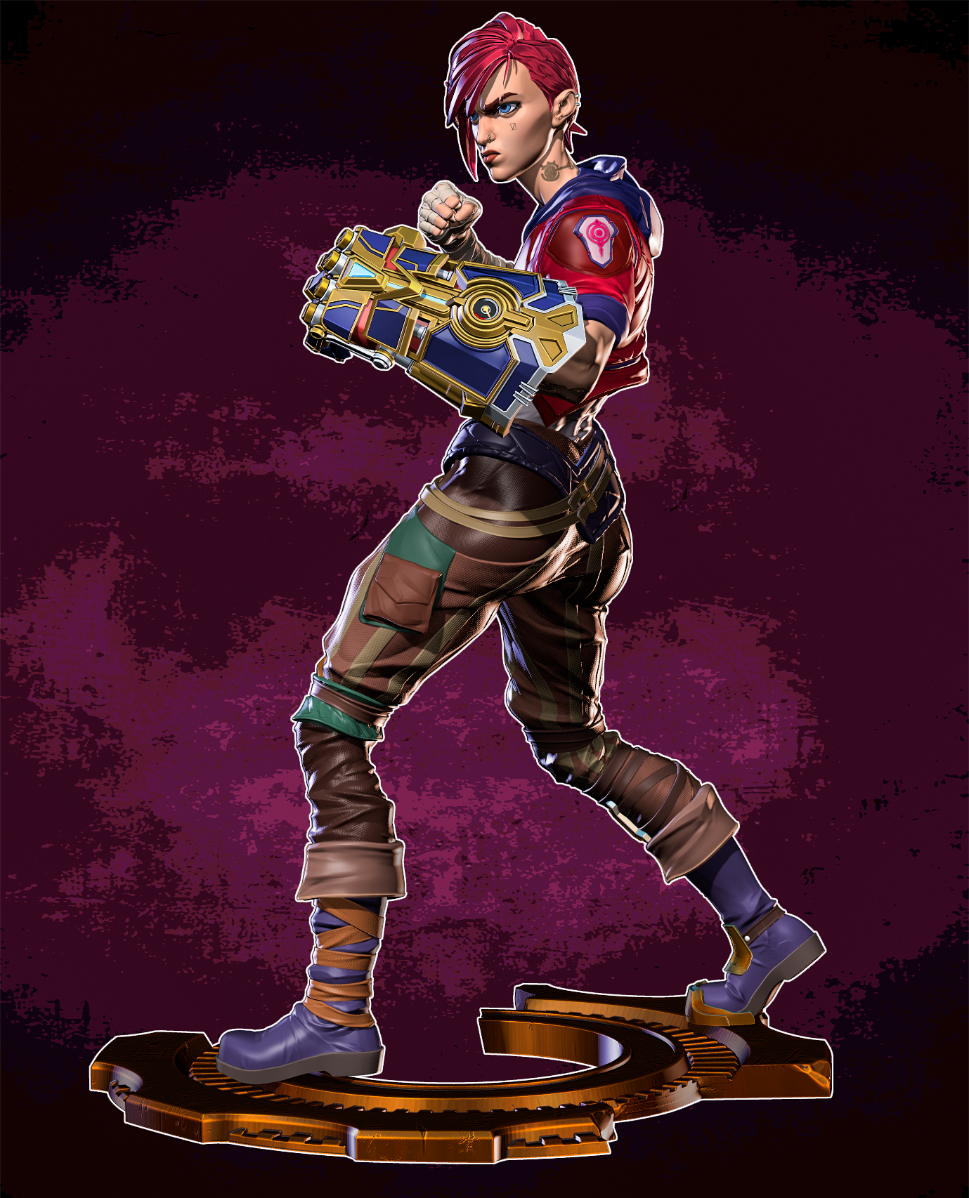 Vi (Arcane) Special Edition- League of Legends - STL 3D Print Files - 3D Printed Garage Kit ガレージキット Resin Model Scale Figure フィギュア