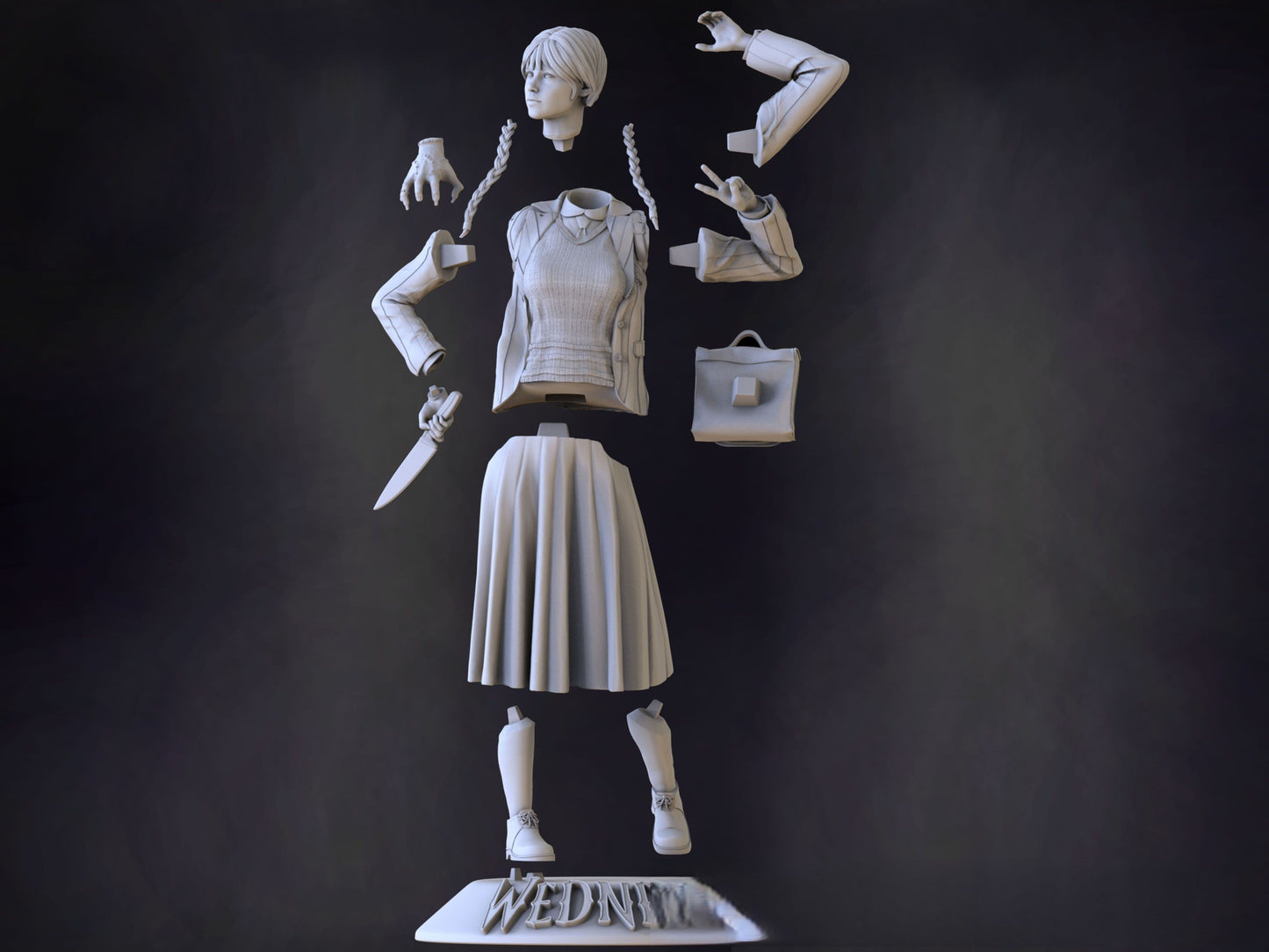Wednesday Addams Special Edition - STL 3D Print Files - 3D Printed Garage Kit ガレージキット Resin Model Scale Figure フィギュア