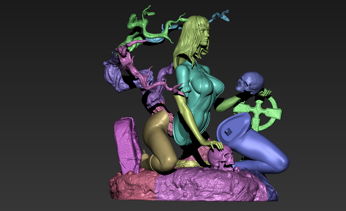1322 Vampirella Special Edition - STL 3D Print Files - 3D Printed Garage Kit ガレージキット Resin Model Scale Figure フィギュア