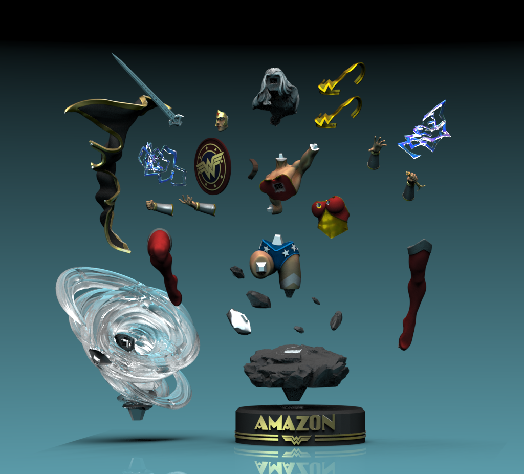 1367 Wonder Woman - Amazon Warriors - STL 3D Print Files - 3D Printed Garage Kit ガレージキット Resin Model Scale Figure フィギュア