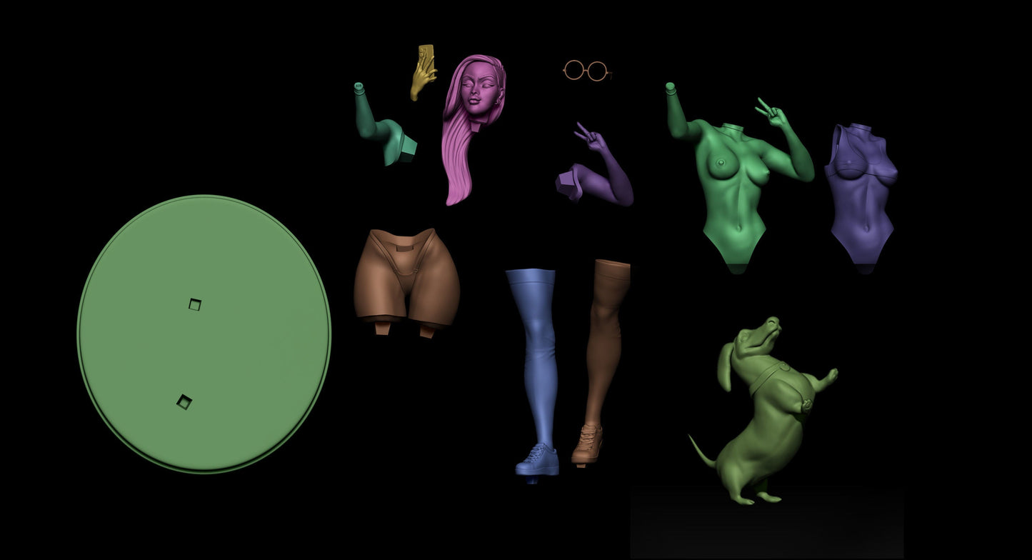 Candy and Queen Special Edition - STL 3D Print Files - 3D Printed Garage Kit ガレージキット Resin Model Scale Figure フィギュア