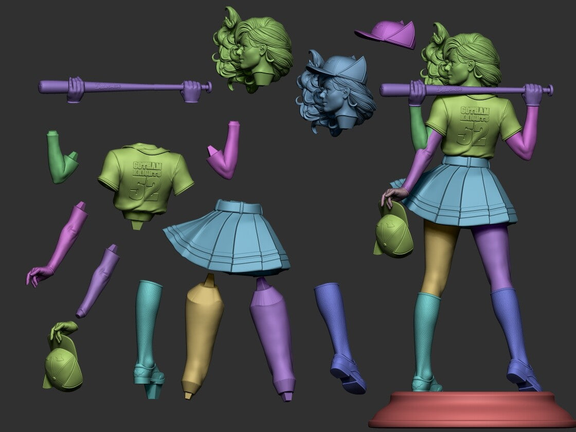 1341 Batwoman - DC Bombshells - Kate Kane - STL 3D Print Files - 3D Printed Garage Kit ガレージキット Resin Model Scale Figure フィギュア