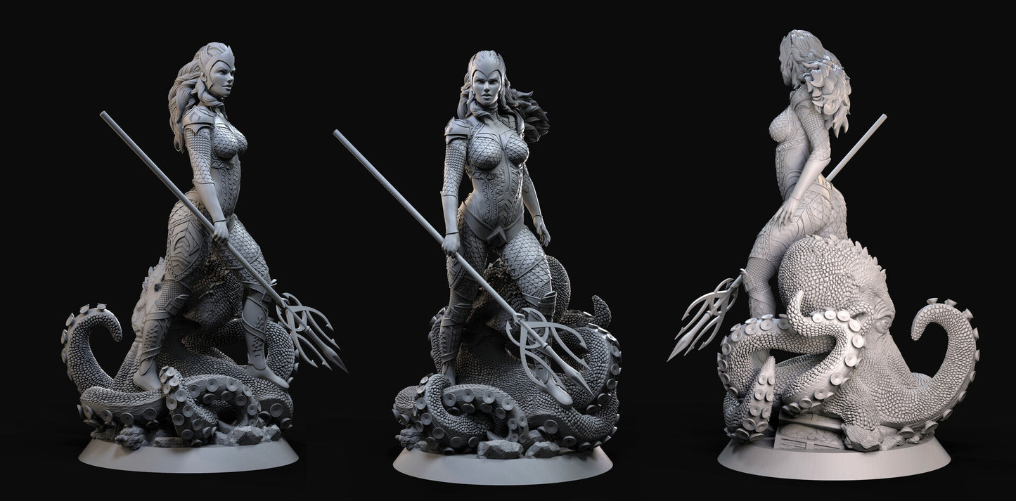 Queen Mera - DC Comics 1/8 Scale - 3D Printed Garage Kit ガレージキット Resin Model Scale Figure フィギュア