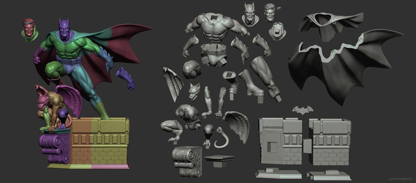 2048 Batman Classic - STL 3D Print Files - 3D Printed Garage Kit ガレージキット Resin Model Scale Figure フィギュア