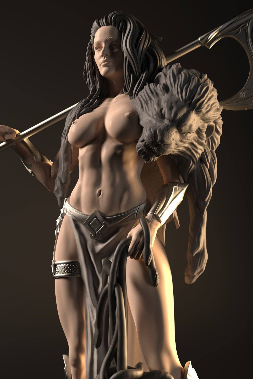 Lady Warrior Special Edition - STL 3D Print Files - 3D Printed Garage Kit ガレージキット Resin Model Scale Figure フィギュア