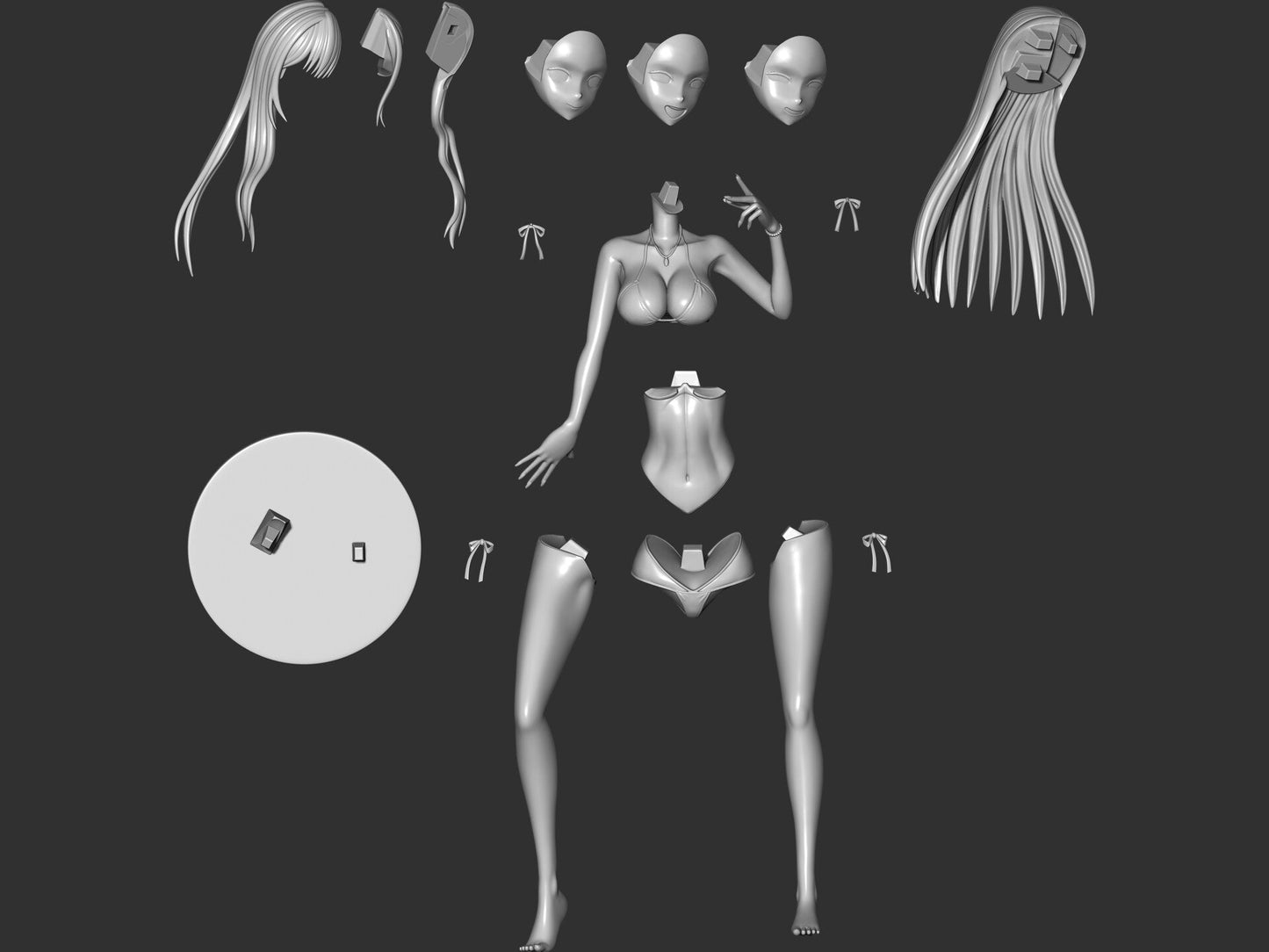 1408 Marin Kitagawa Bikini - My Dress up Darling - STL 3D Print Files - 3D Printed Garage Kit ガレージキット Resin Model Scale Figure フィギュア