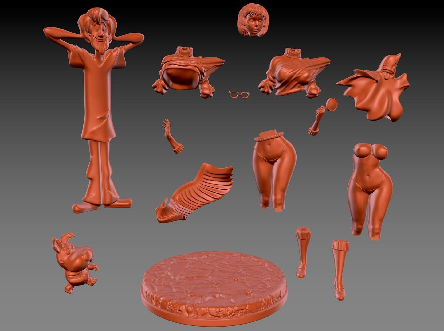 Sexy Velma - Scooby Doo - STL 3D Print Files - 3D Printed Garage Kit ガレージキット Resin Model Scale Figure フィギュア