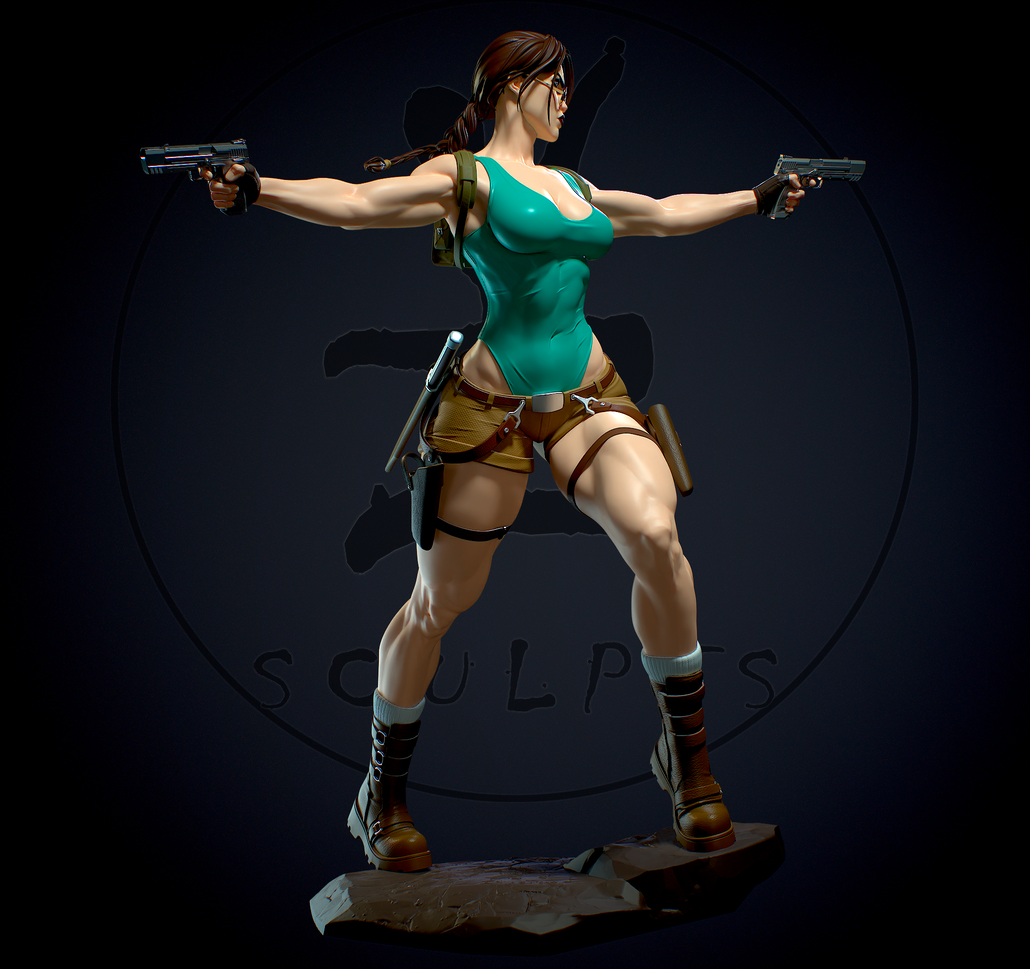 1302 Lara Croft Special Edition - Tomb Raider - STL 3D Print Files - 3D Printed Garage Kit ガレージキット Resin Model Scale Figure フィギュア