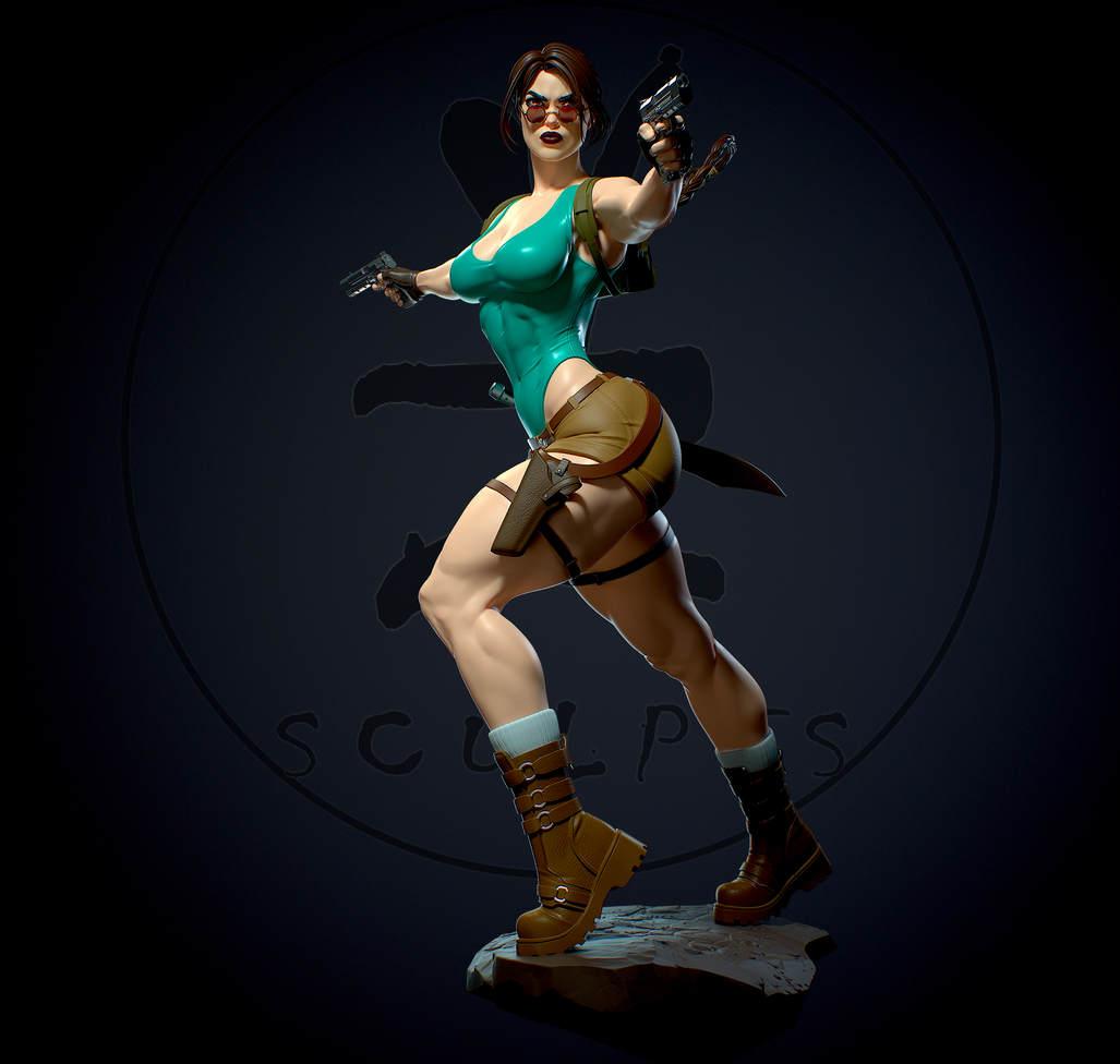 1302 Lara Croft Special Edition - Tomb Raider - STL 3D Print Files - 3D Printed Garage Kit ガレージキット Resin Model Scale Figure フィギュア