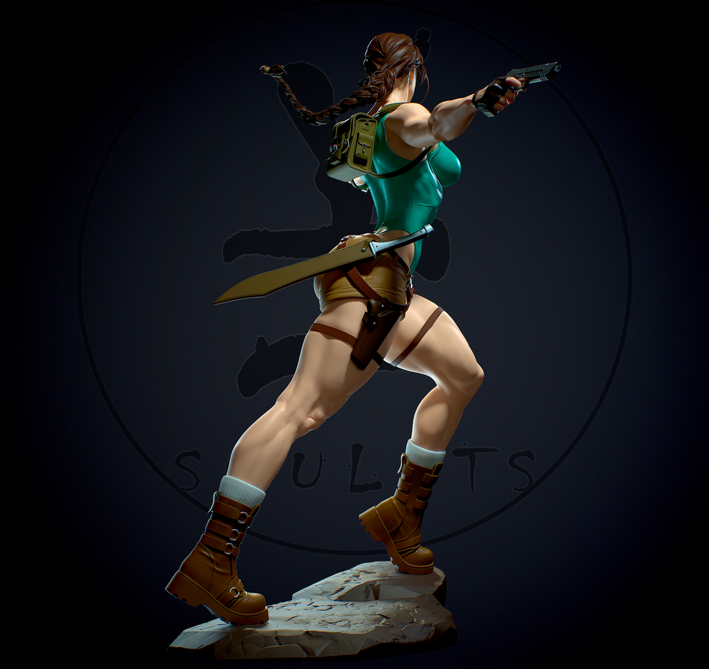1302 Lara Croft Special Edition - Tomb Raider - STL 3D Print Files - 3D Printed Garage Kit ガレージキット Resin Model Scale Figure フィギュア