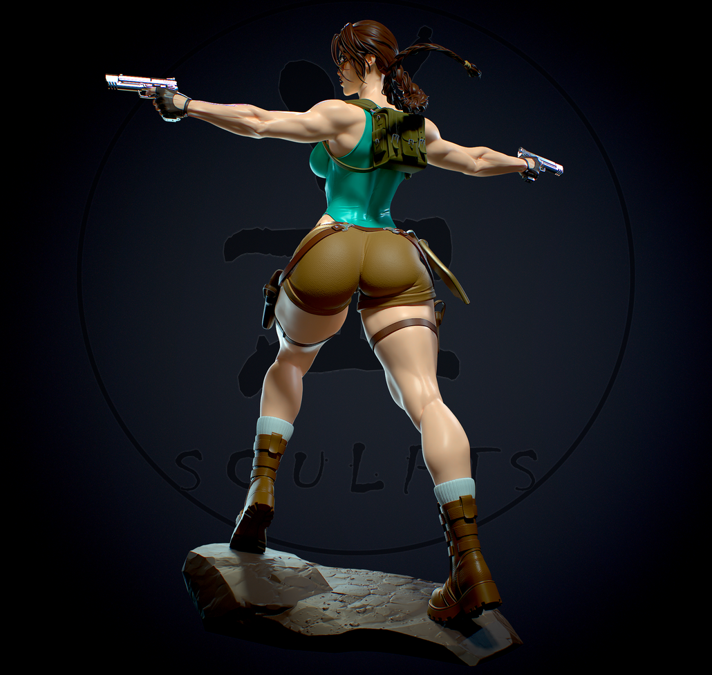 1302 Lara Croft Special Edition - Tomb Raider - STL 3D Print Files - 3D Printed Garage Kit ガレージキット Resin Model Scale Figure フィギュア