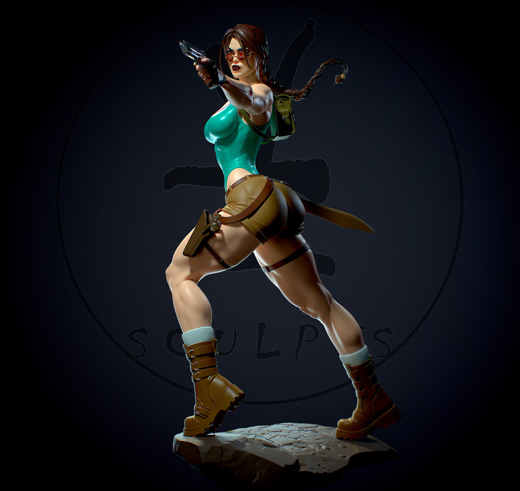 1302 Lara Croft Special Edition - Tomb Raider - STL 3D Print Files - 3D Printed Garage Kit ガレージキット Resin Model Scale Figure フィギュア