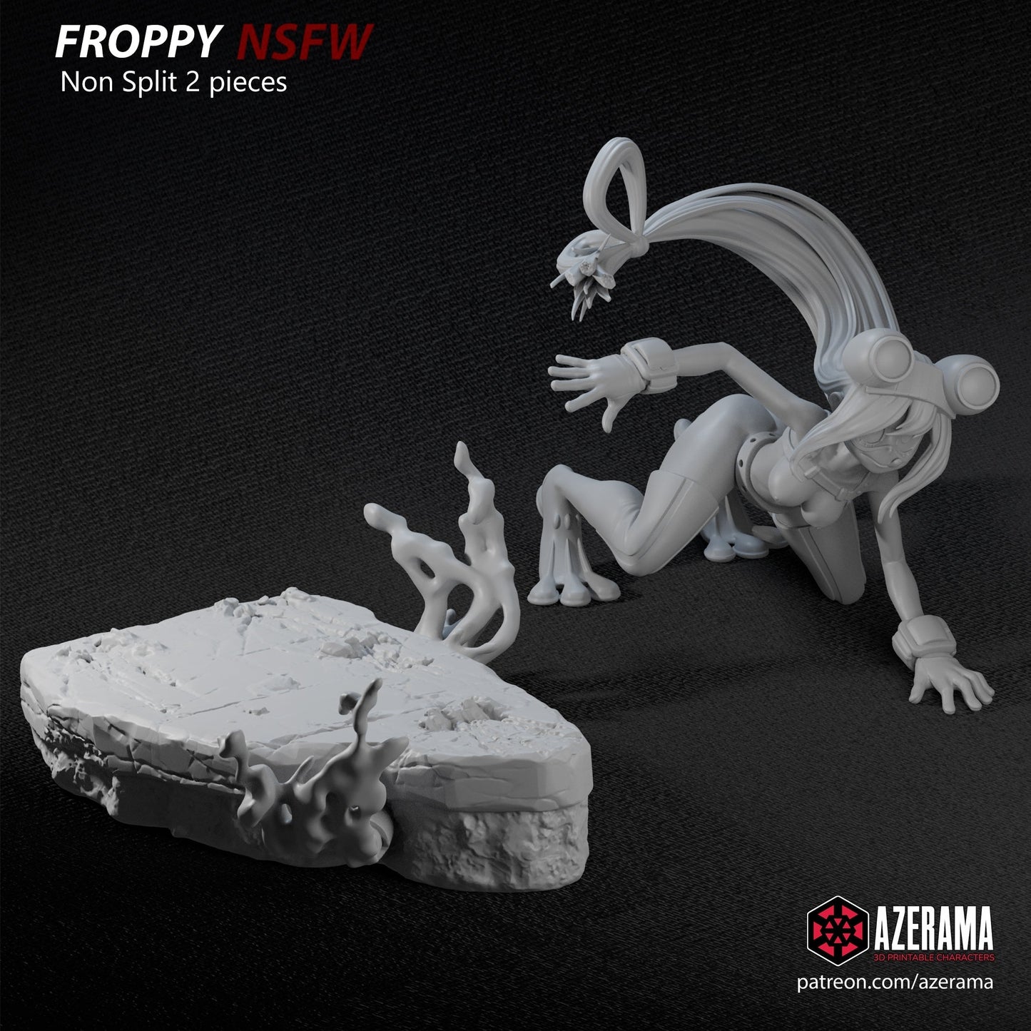 Tsuyu Asui Special Edition - My Hero Academia - STL 3D Print Files - 3D Printed Garage Kit ガレージキット Resin Model Scale Figure フィギュア
