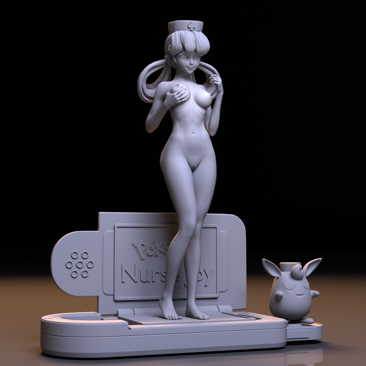 Nurse Joy Special Edition and Wigglytuff - Pokemon - STL 3D Print Files - 3D Printed Garage Kit ガレージキット Resin Model Scale Figure フィギュア