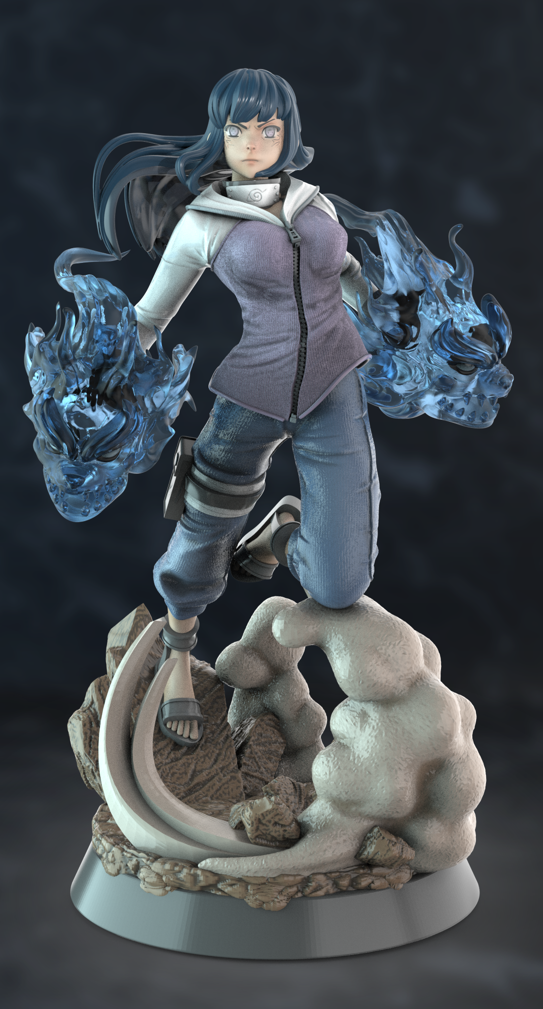 Hinata Hyuga Special Edition - Naruto - STL 3D Print Files - 3D Printed Garage Kit ガレージキット Resin Model Scale Figure フィギュア