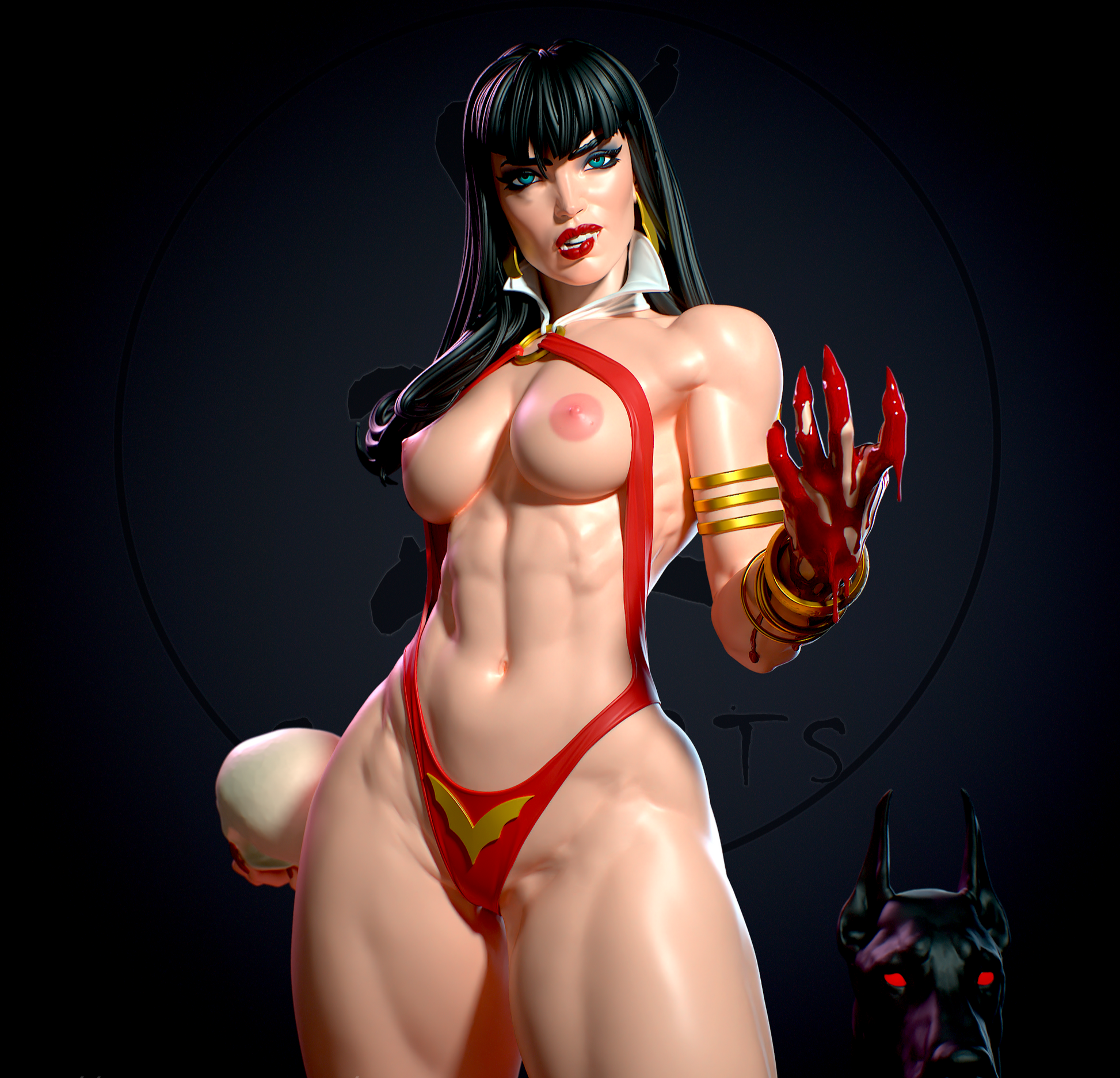 1410 Vampirella Special Edition - STL 3D Print Files - 3D Printed Garage Kit ガレージキット Resin Model Scale Figure フィギュア