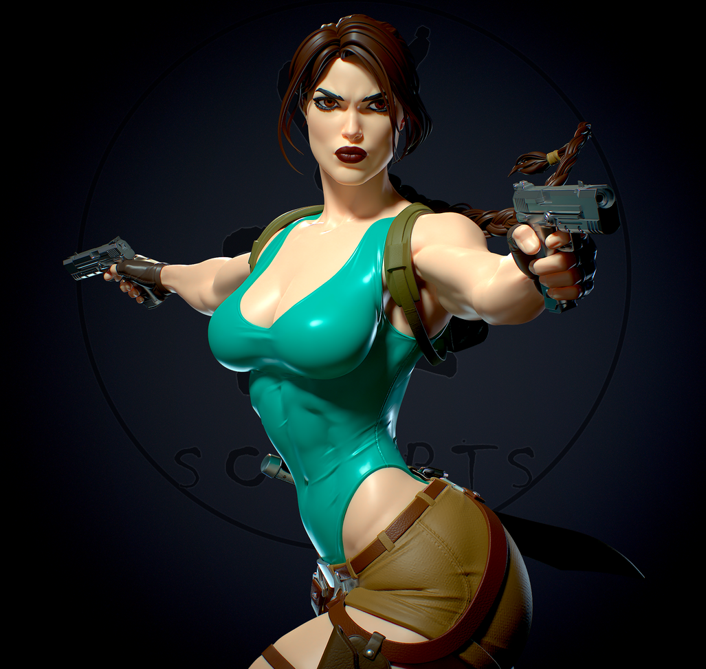 1302 Lara Croft Special Edition - Tomb Raider - STL 3D Print Files - 3D Printed Garage Kit ガレージキット Resin Model Scale Figure フィギュア