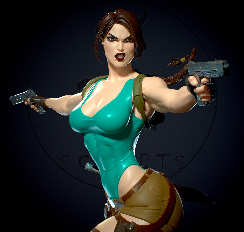 1302 Lara Croft Special Edition - Tomb Raider - STL 3D Print Files - 3D Printed Garage Kit ガレージキット Resin Model Scale Figure フィギュア