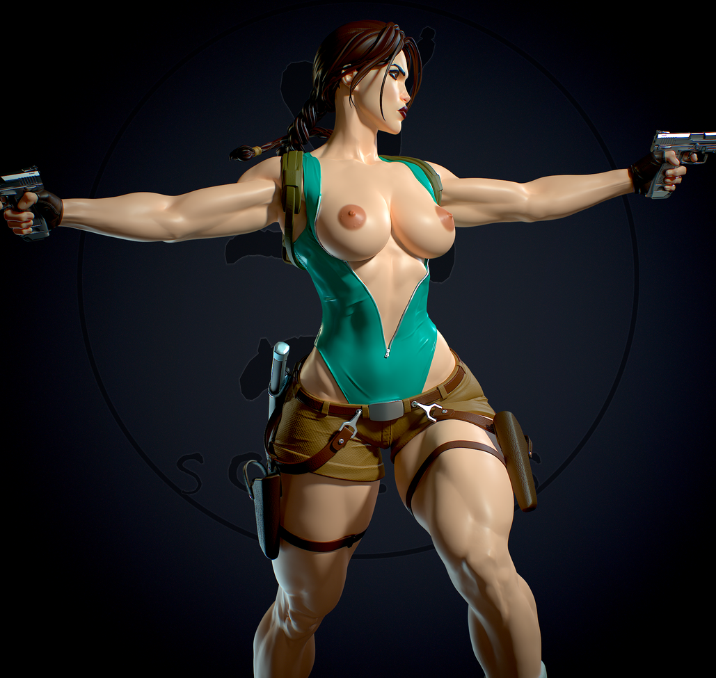 1302 Lara Croft Special Edition - Tomb Raider - STL 3D Print Files - 3D Printed Garage Kit ガレージキット Resin Model Scale Figure フィギュア