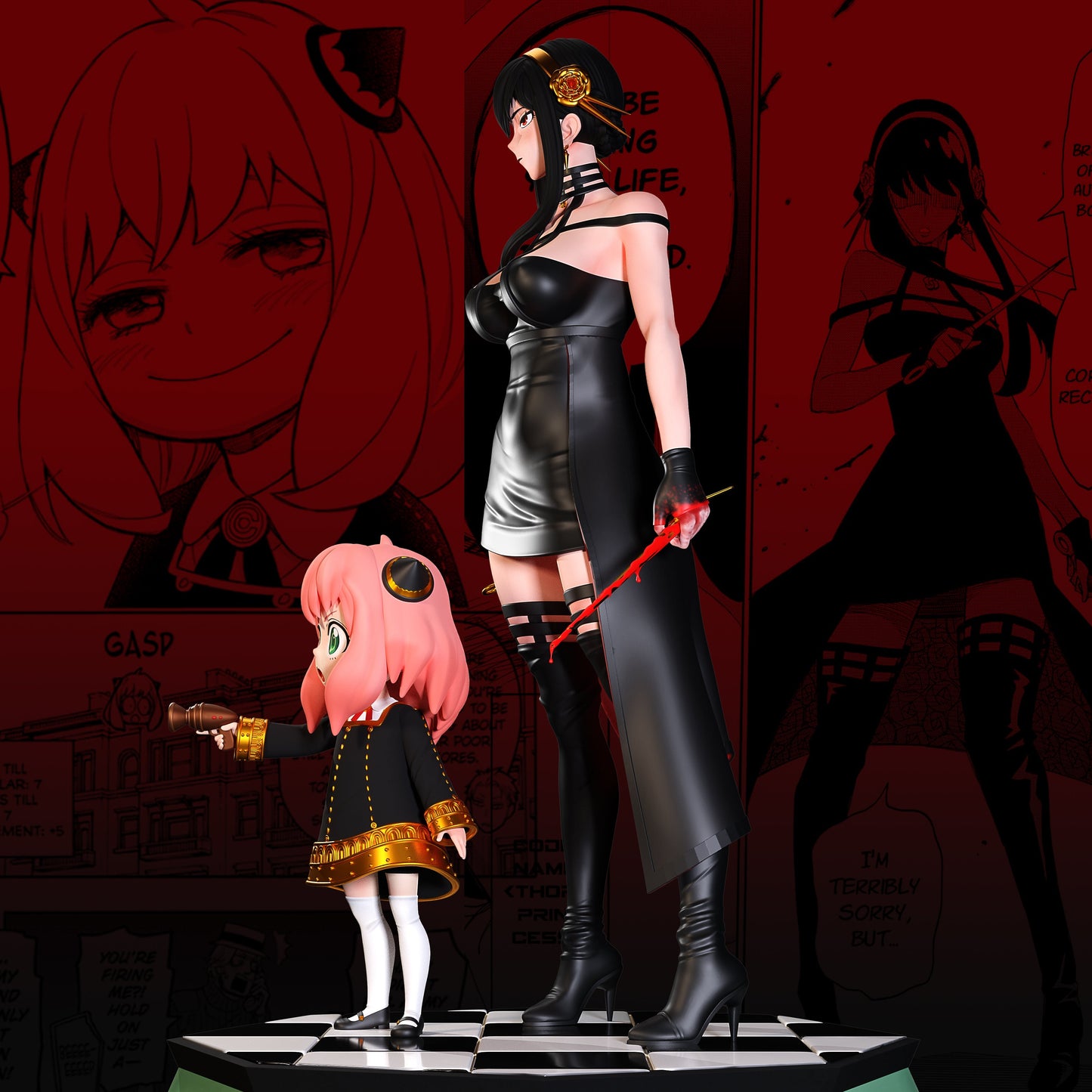 1364 Yor Forger Special Edition and Anya Forger - Spy x Family - STL 3D Print Files - 3D Printed Garage Kit ガレージキット Resin Model Scale Figure フィギュア
