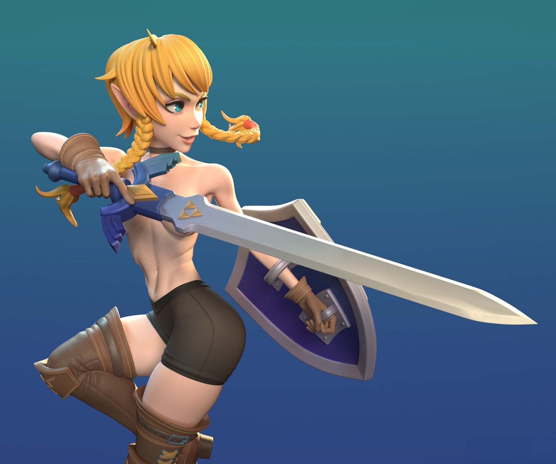Linkle Special Edition - The Legend of Zelda - STL 3D Print Files - 3D Printed Garage Kit ガレージキット Resin Model Scale Figure フィギュア
