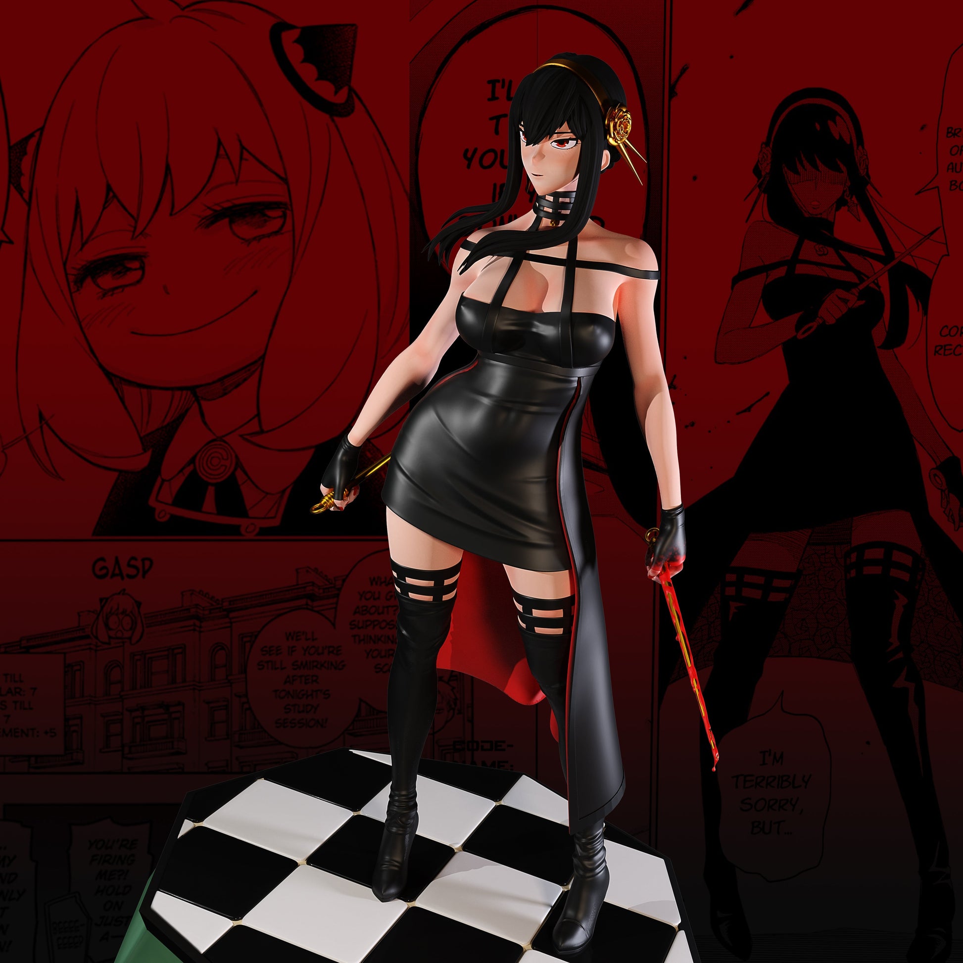 1364 Yor Forger Special Edition and Anya Forger - Spy x Family - STL 3D Print Files - 3D Printed Garage Kit ガレージキット Resin Model Scale Figure フィギュア