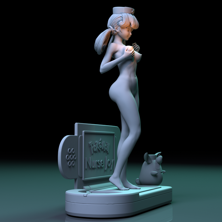 Nurse Joy Special Edition and Wigglytuff - Pokemon - STL 3D Print Files - 3D Printed Garage Kit ガレージキット Resin Model Scale Figure フィギュア