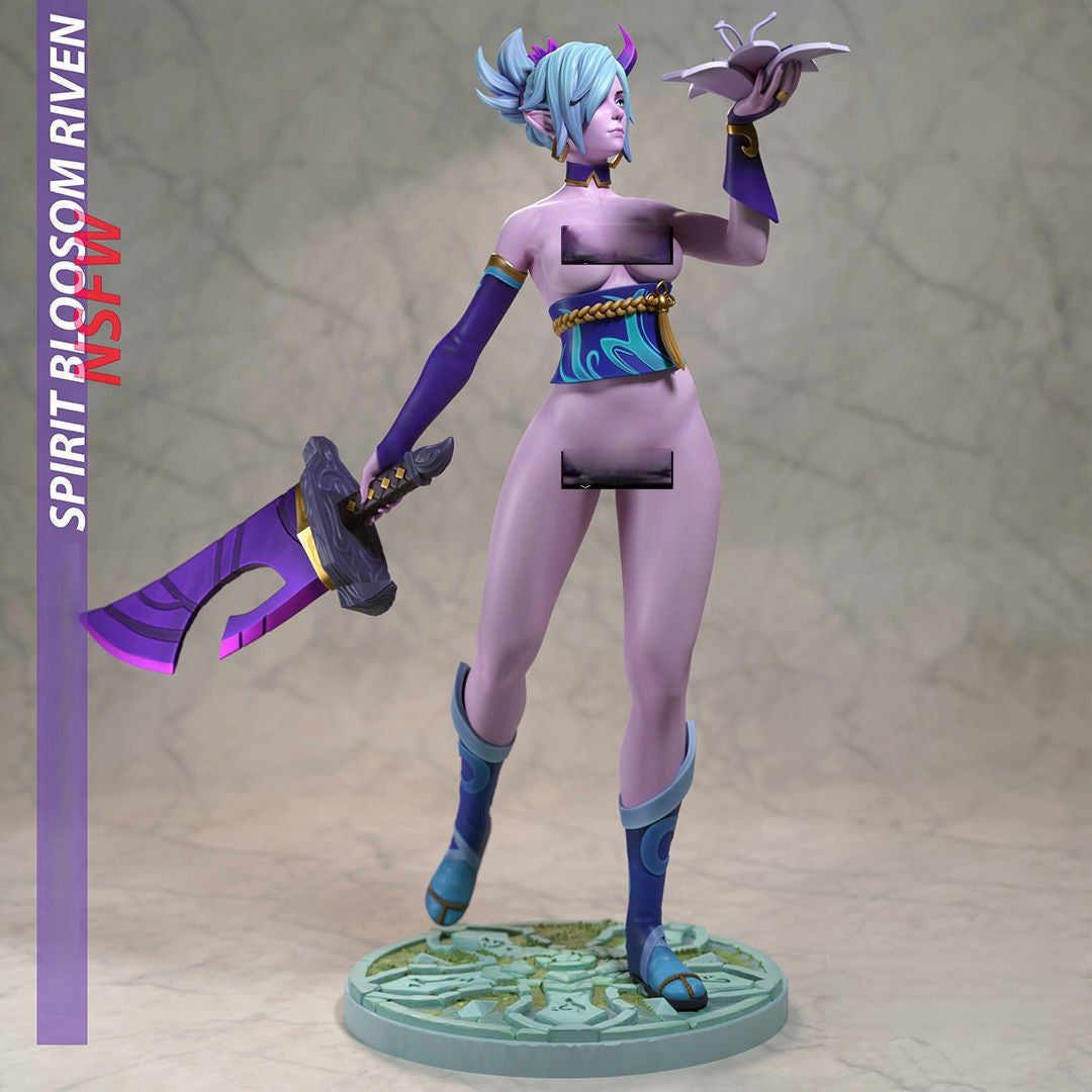 Spirit Blossom Riven Special Edition - League of Legend - STL 3D Print Files - 3D Printed Garage Kit ガレージキット Resin Model Scale Figure フィギュア