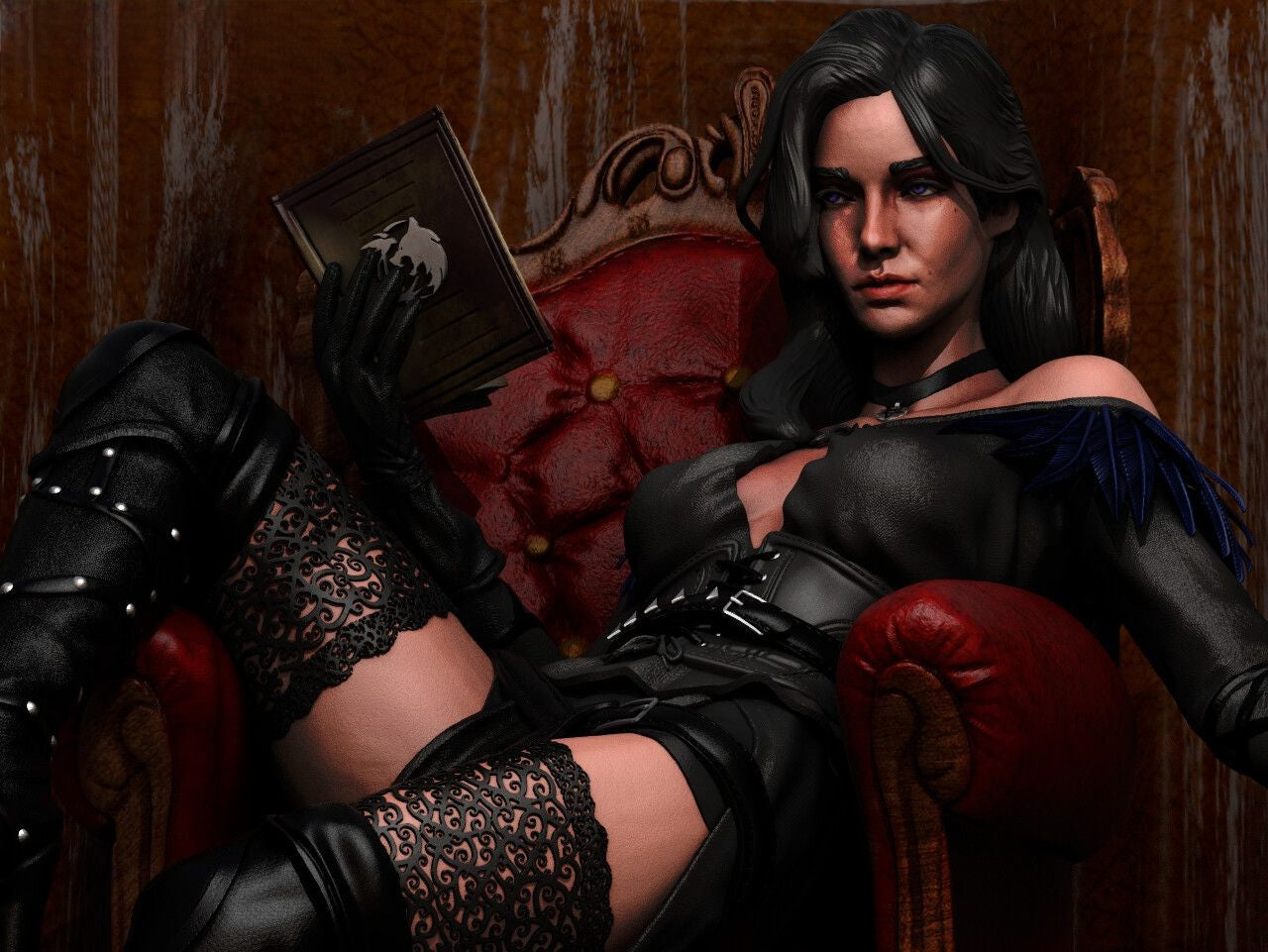 Yennefer of Vengerberg - STL 3D Print Files - 3D Printed Garage Kit ガレージキット Resin Model Scale Figure フィギュア