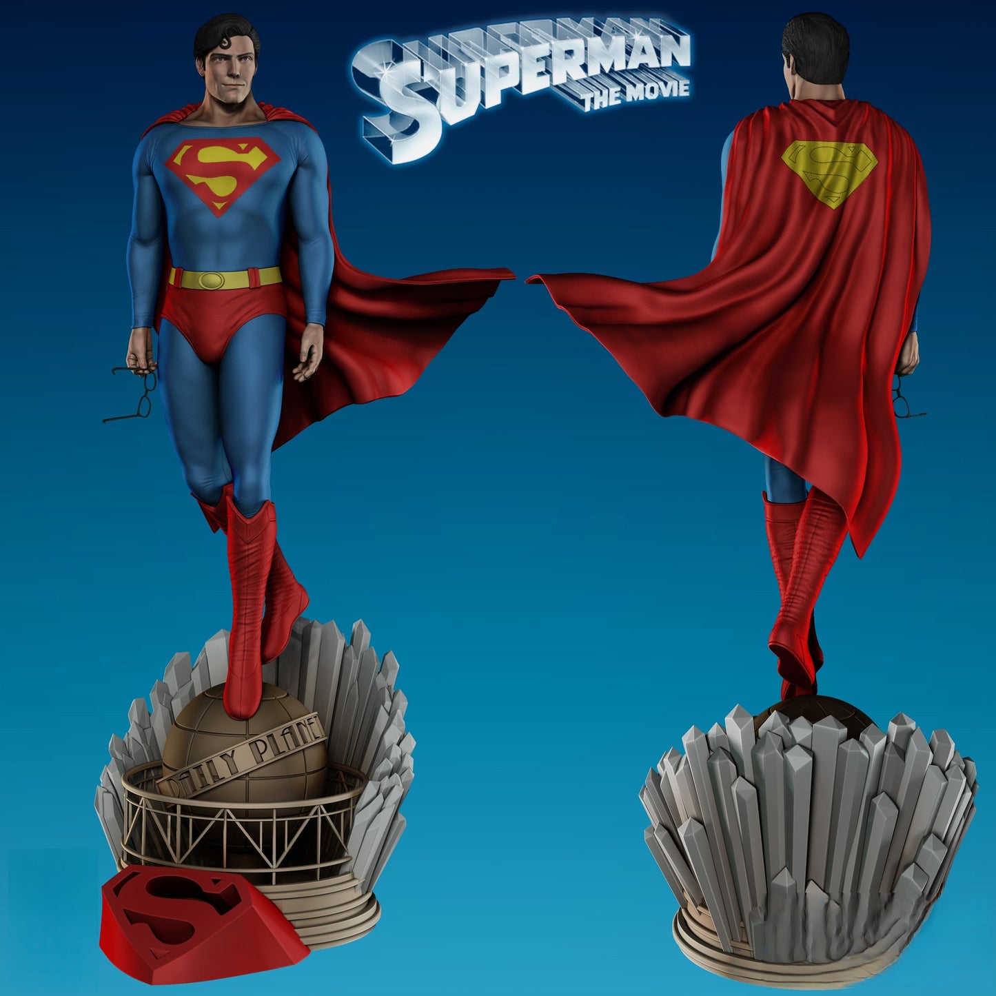 Superman - Christopher Reeve - STL 3D Print Files - 3D Printed Garage Kit ガレージキット Resin Model Scale Figure フィギュア