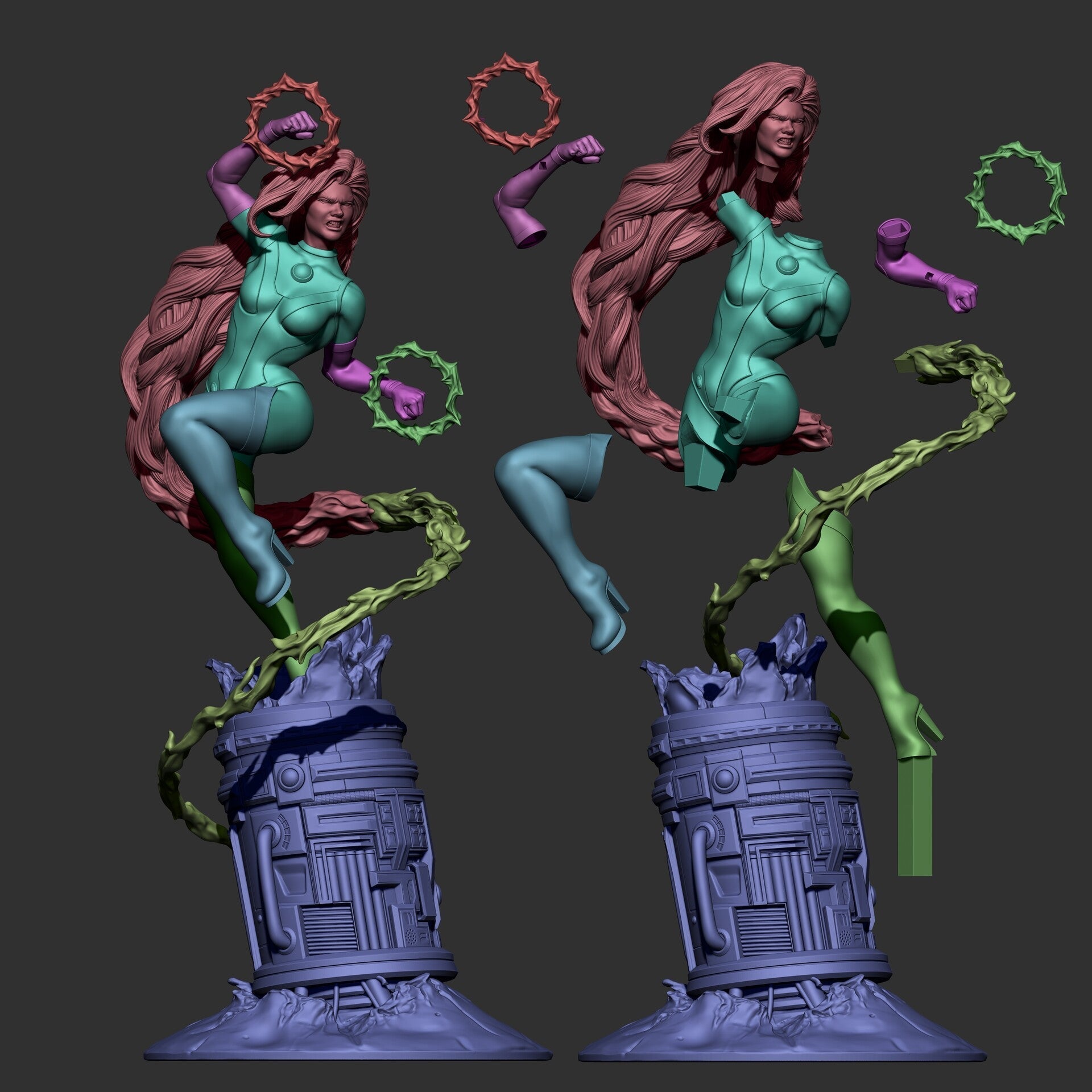 1373 Starfire - DC Comics - STL 3D Print Files - 3D Printed Garage Kit ガレージキット Resin Model Scale Figure フィギュア