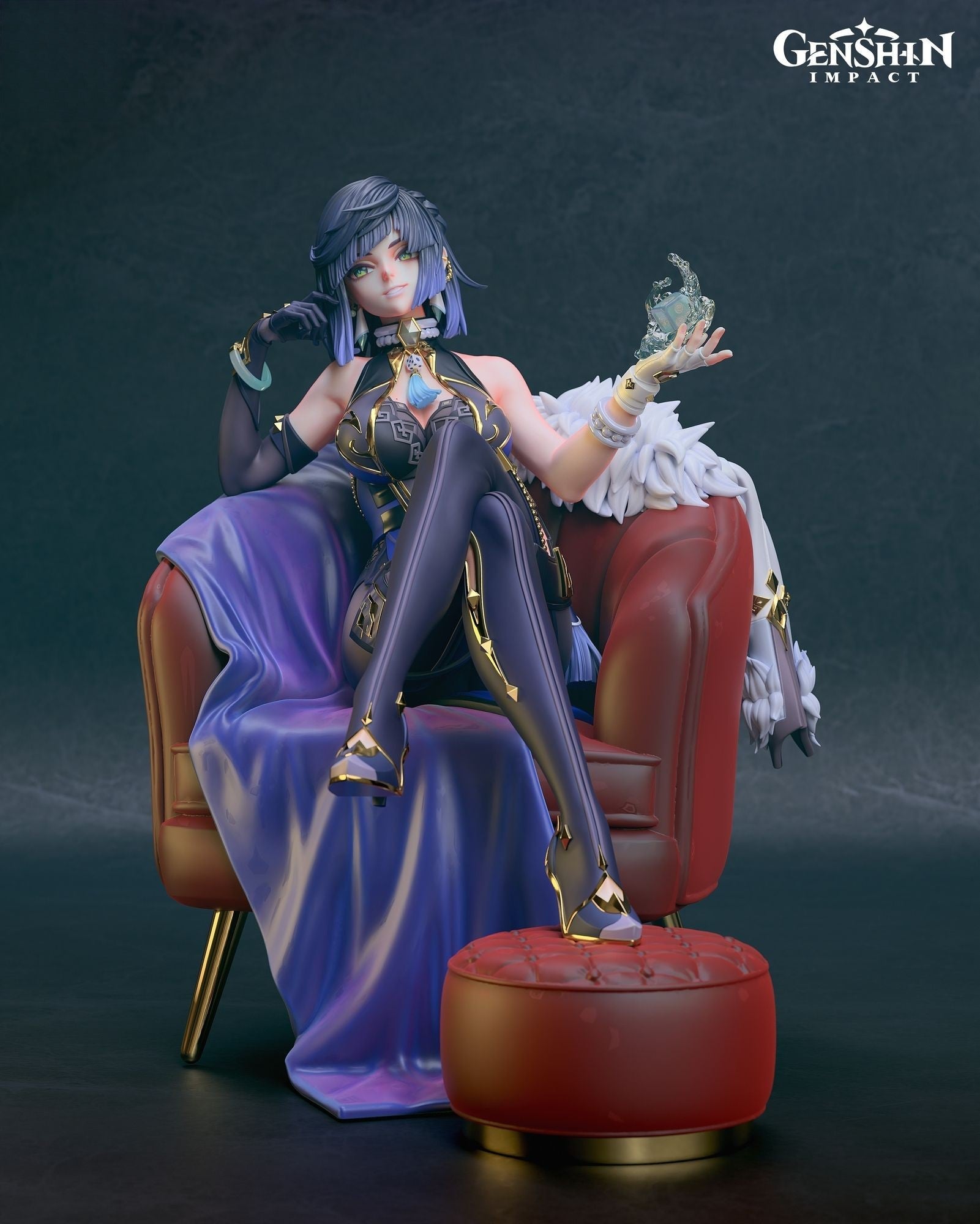 Yelan - Genshin Impact - STL 3D Print Files - 3D Printed Garage Kit ガレージキット Resin Model Scale Figure フィギュア