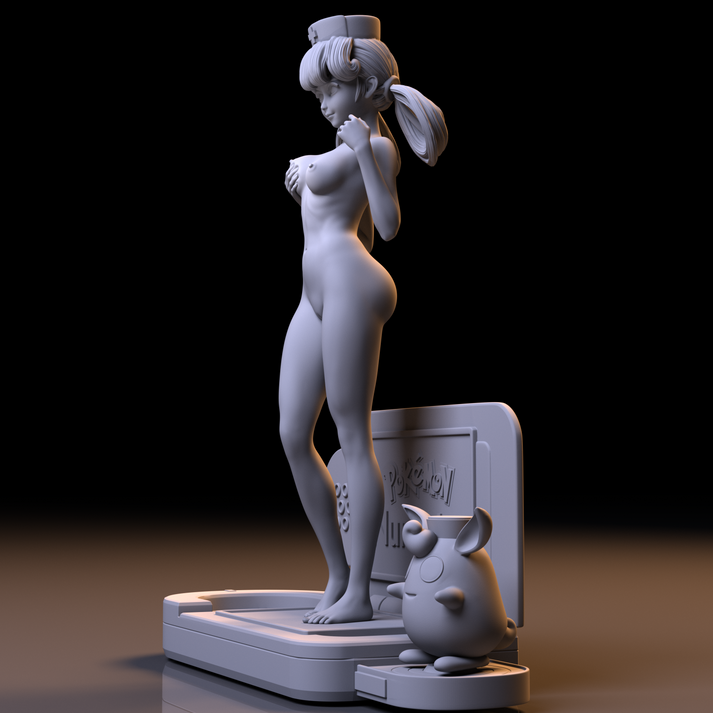 Nurse Joy Special Edition and Wigglytuff - Pokemon - STL 3D Print Files - 3D Printed Garage Kit ガレージキット Resin Model Scale Figure フィギュア