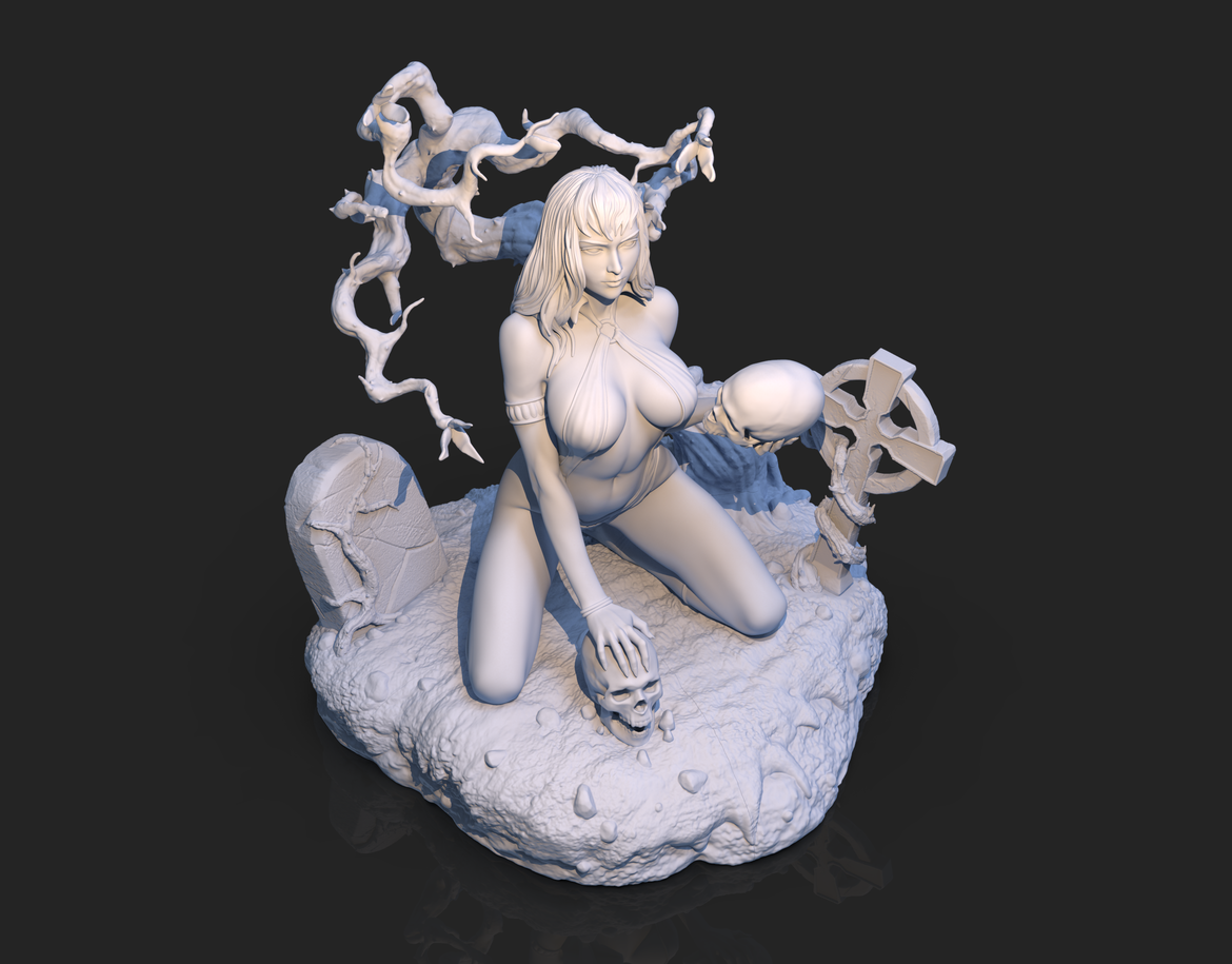 1322 Vampirella Special Edition - STL 3D Print Files - 3D Printed Garage Kit ガレージキット Resin Model Scale Figure フィギュア