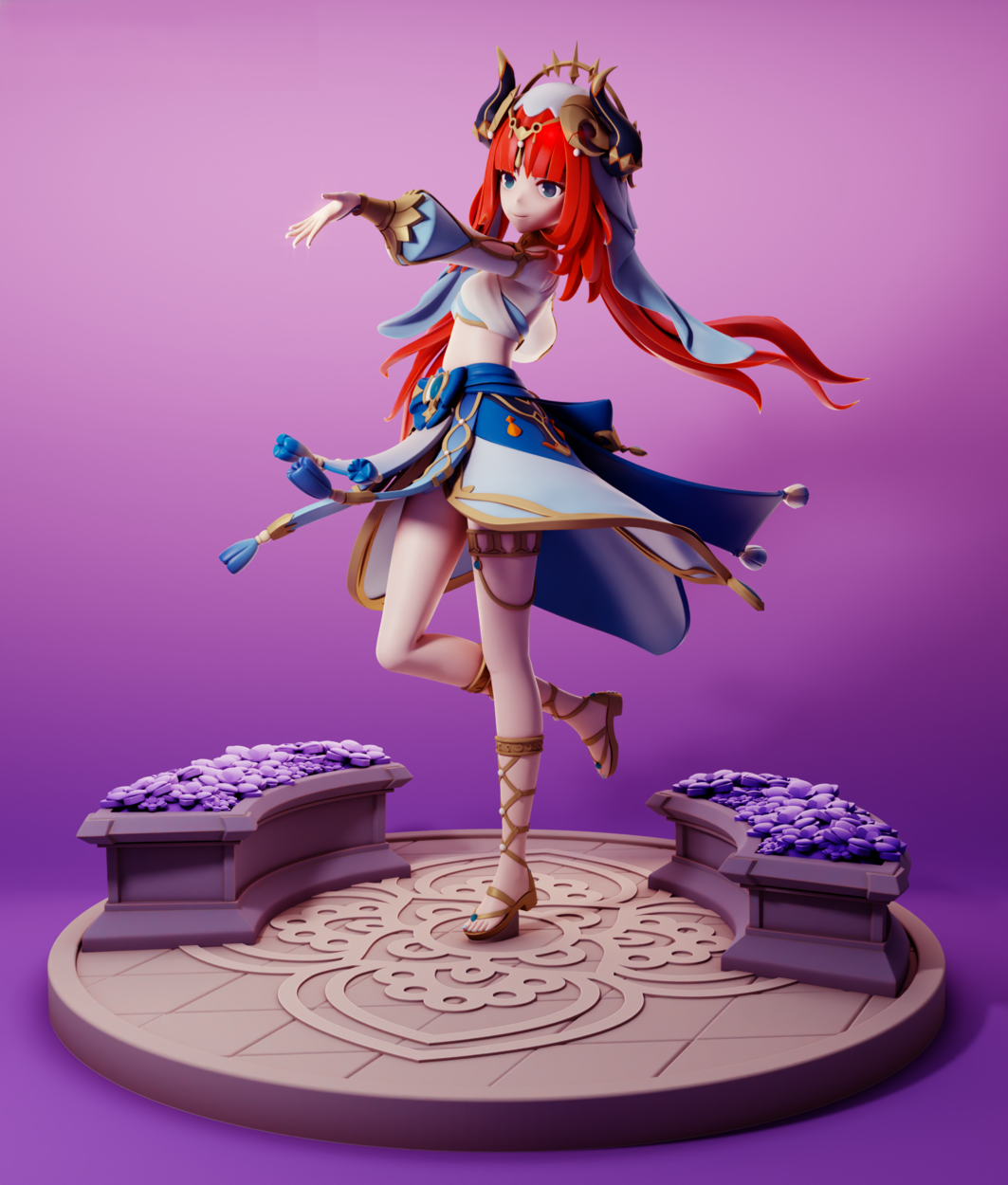 Nilou - Genshin Impact - STL 3D Print Files - 3D Printed Garage Kit ガレージキット Resin Model Scale Figure フィギュア