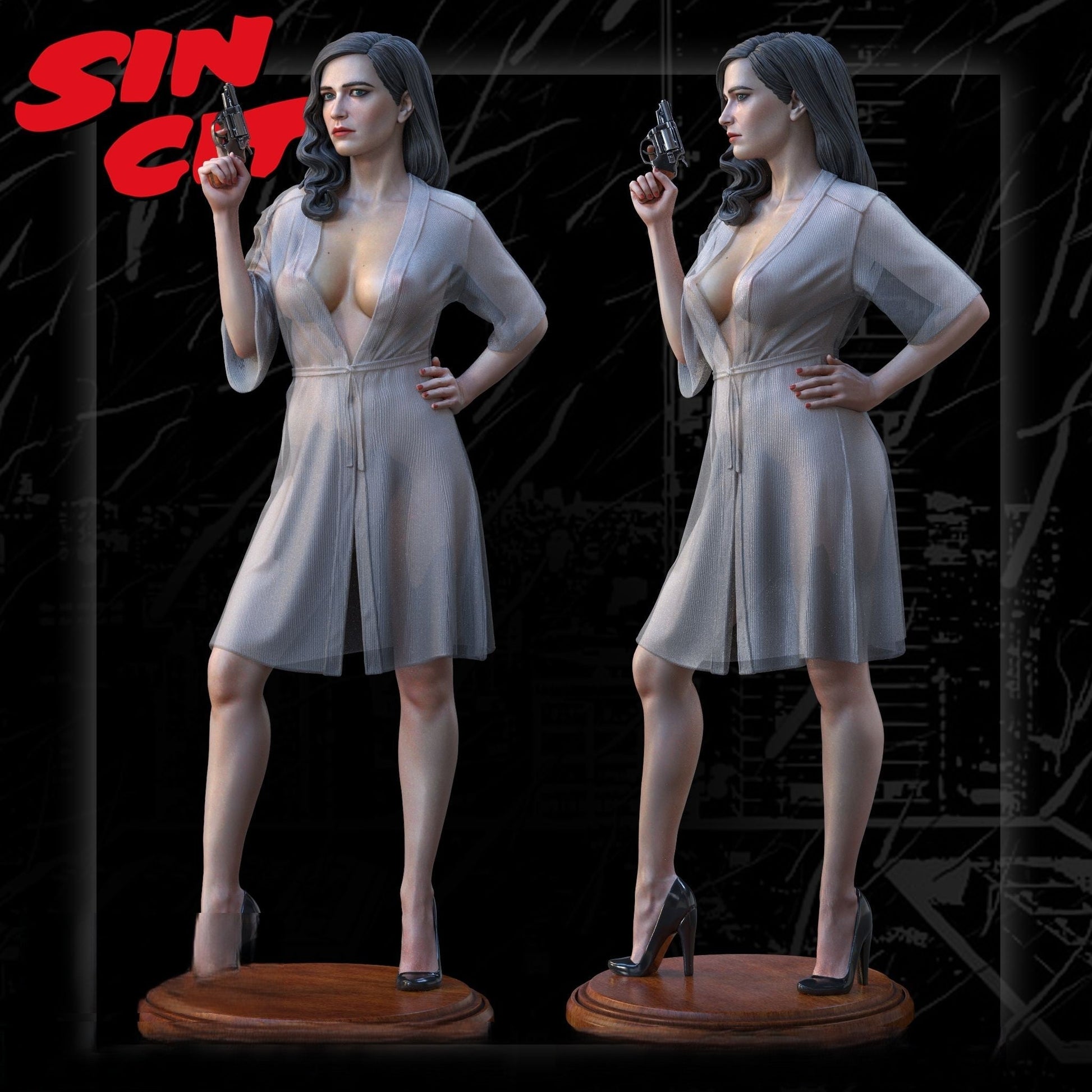 Eva Green Special Edition - Sin City - STL 3D Print Files - 3D Printed Garage Kit ガレージキット Resin Model Scale Figure フィギュア