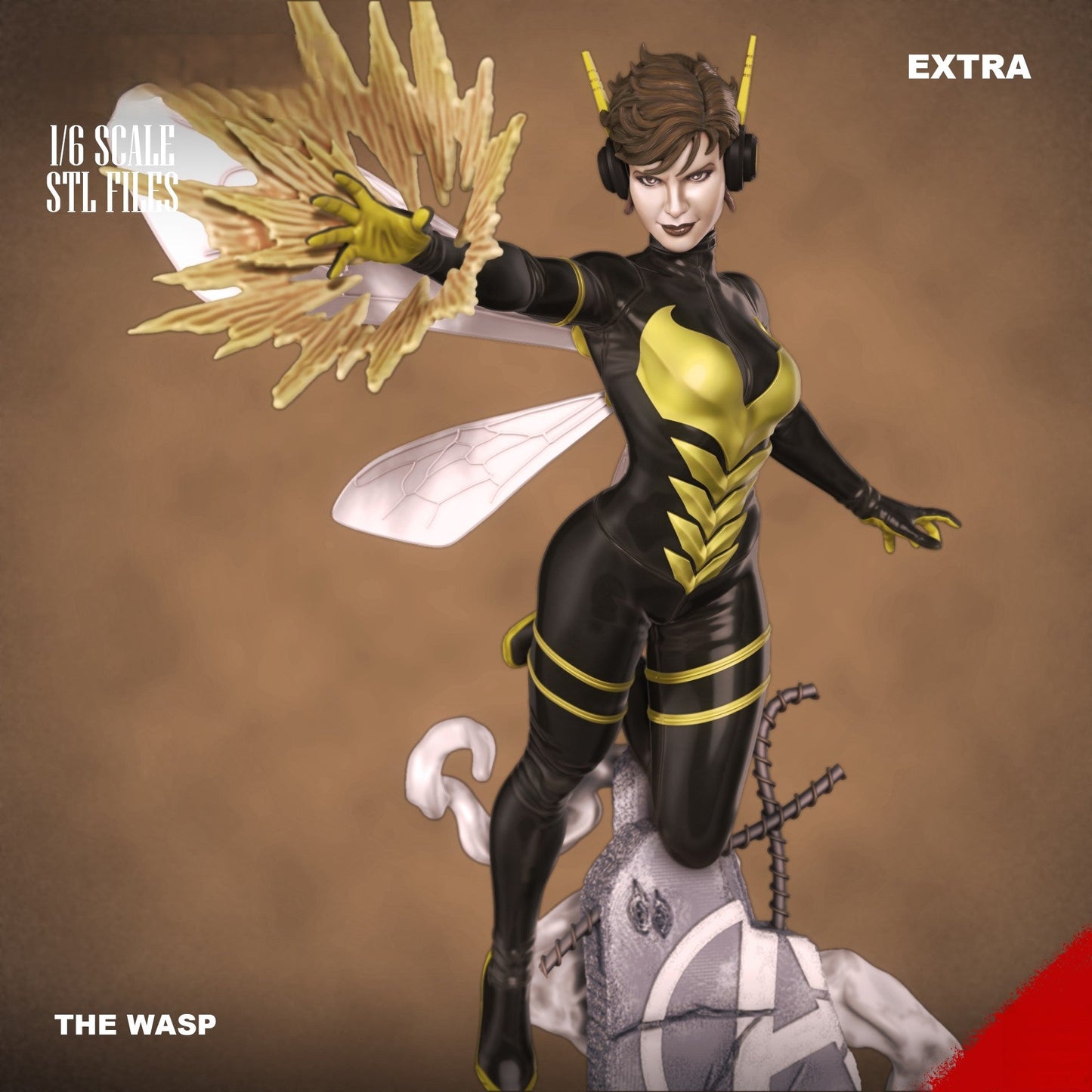 The Wasp - Marvel Comics 1/8 Scale - 3D Printed Garage Kit ガレージキット Resin Model Scale Figure フィギュア