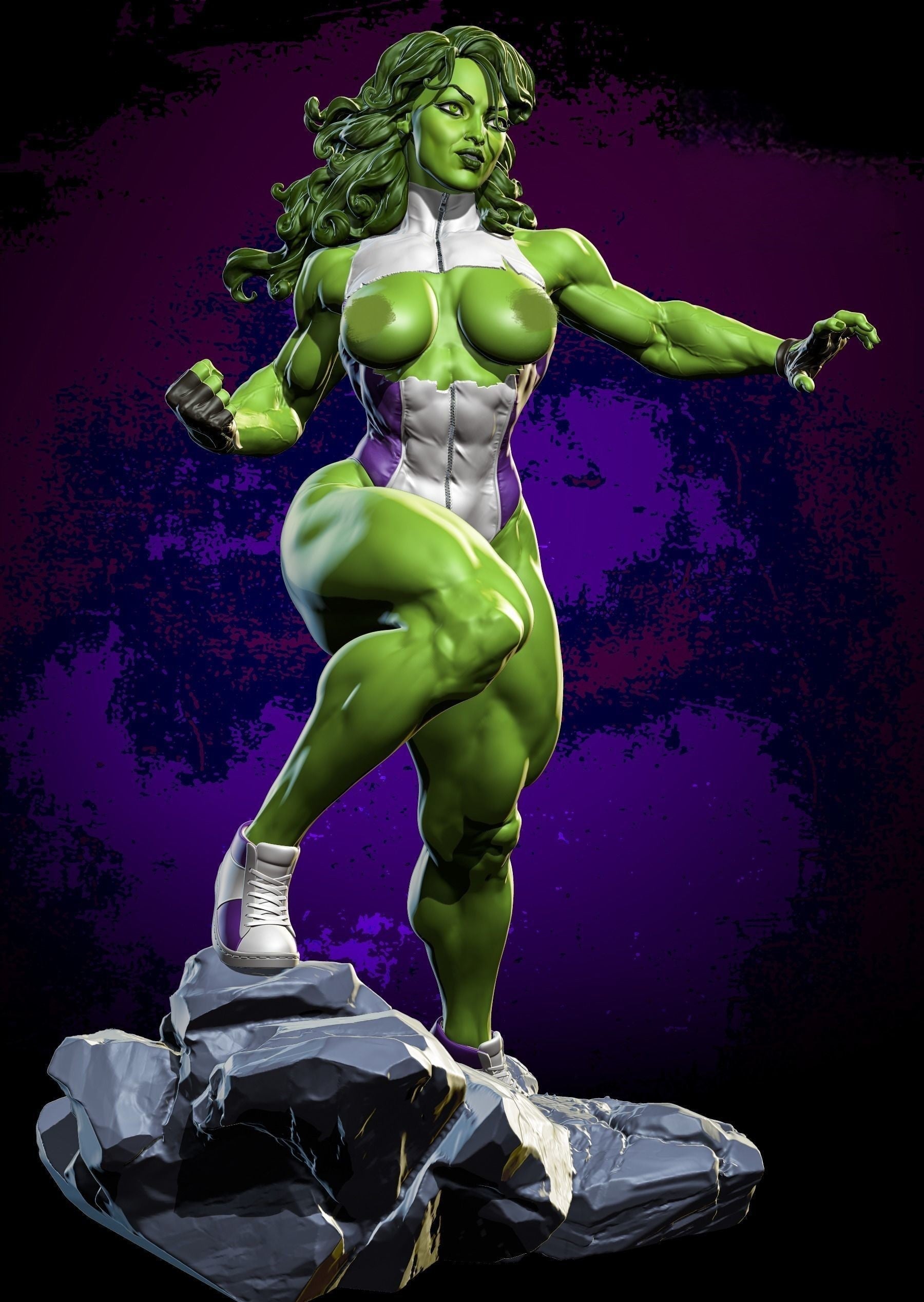She Hulk Special Edition - Marvel Comics - STL 3D Print Files - 3D Printed Garage Kit ガレージキット Resin Model Scale Figure フィギュア