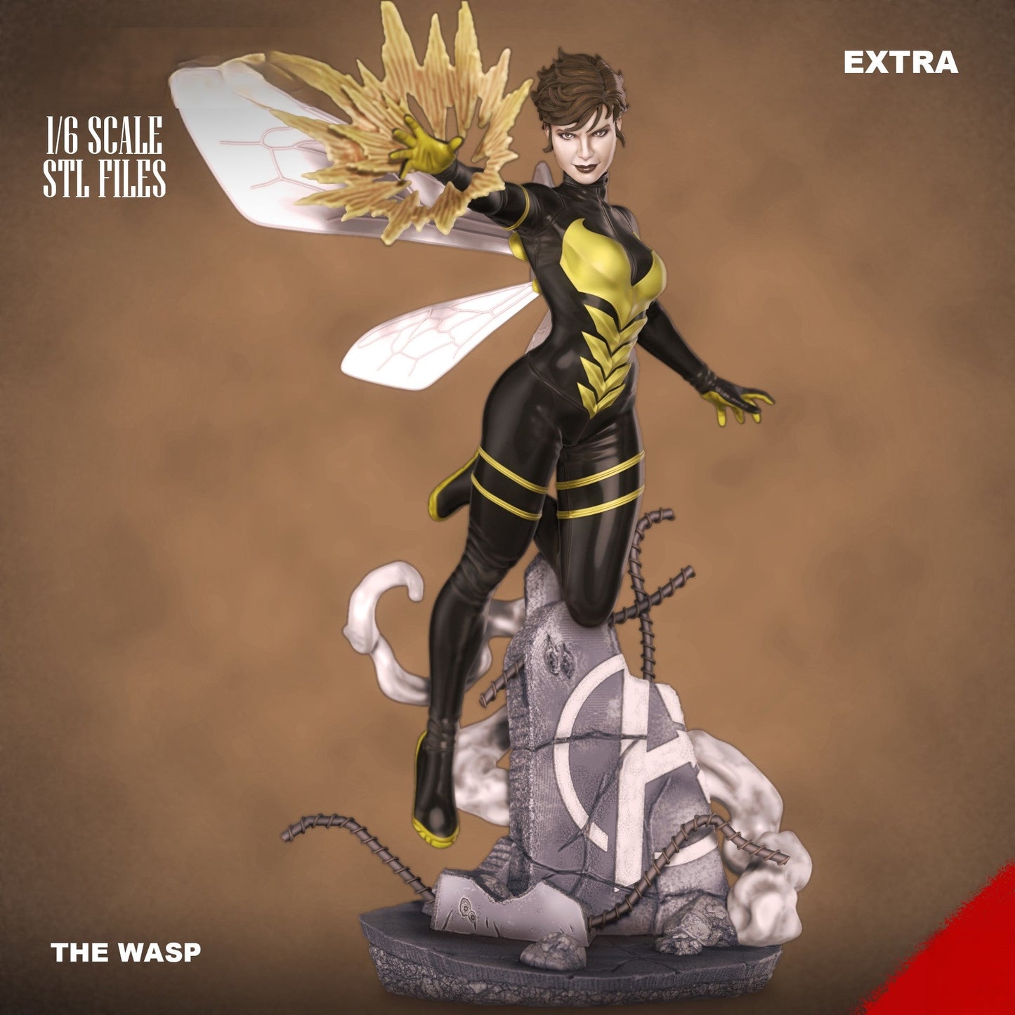 The Wasp - Marvel Comics 1/8 Scale - 3D Printed Garage Kit ガレージキット Resin Model Scale Figure フィギュア