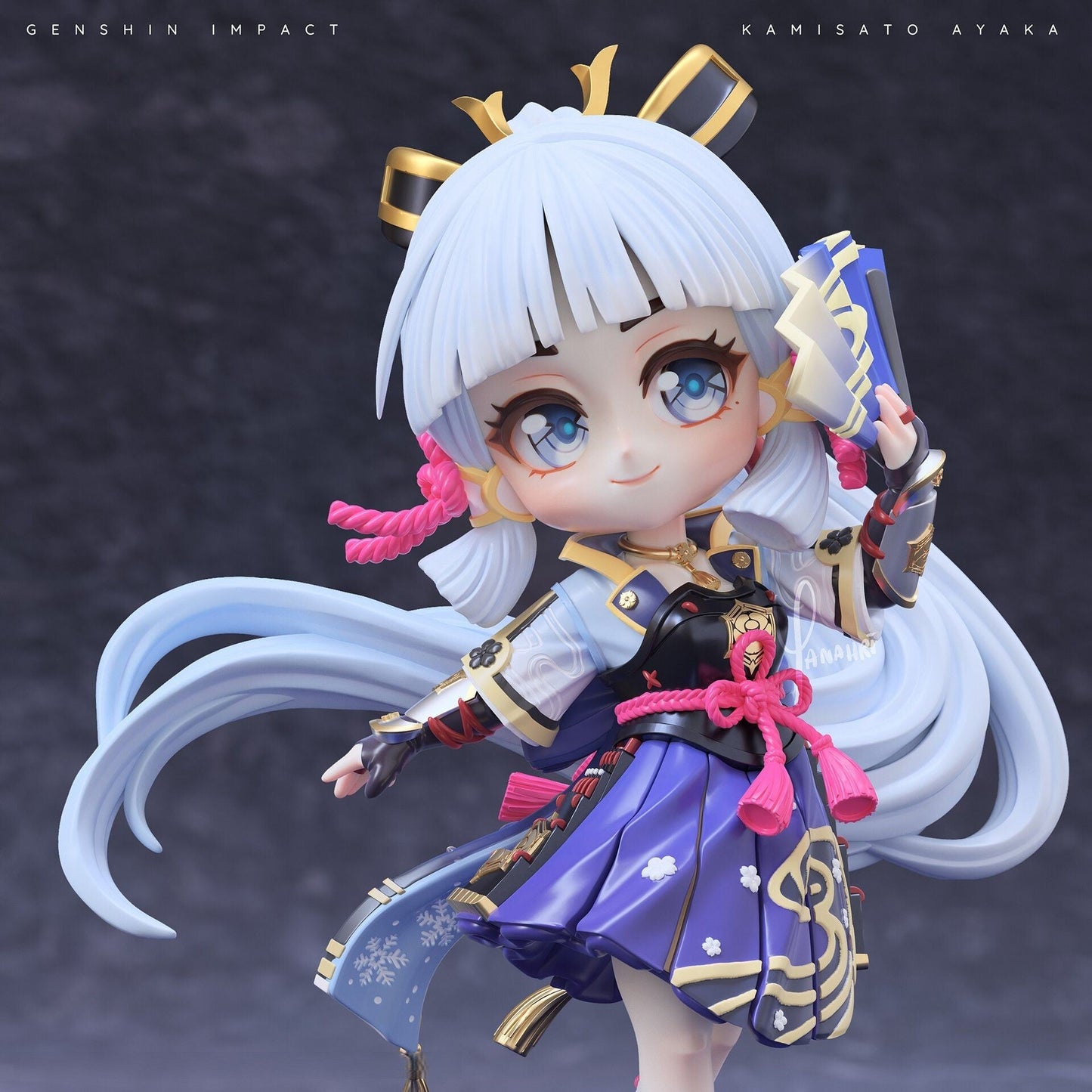 Chibi Kamisato Ayaka - Genshin Impact - STL 3D Print Files - 3D Printed Garage Kit ガレージキット Resin Model Scale Figure フィギュア