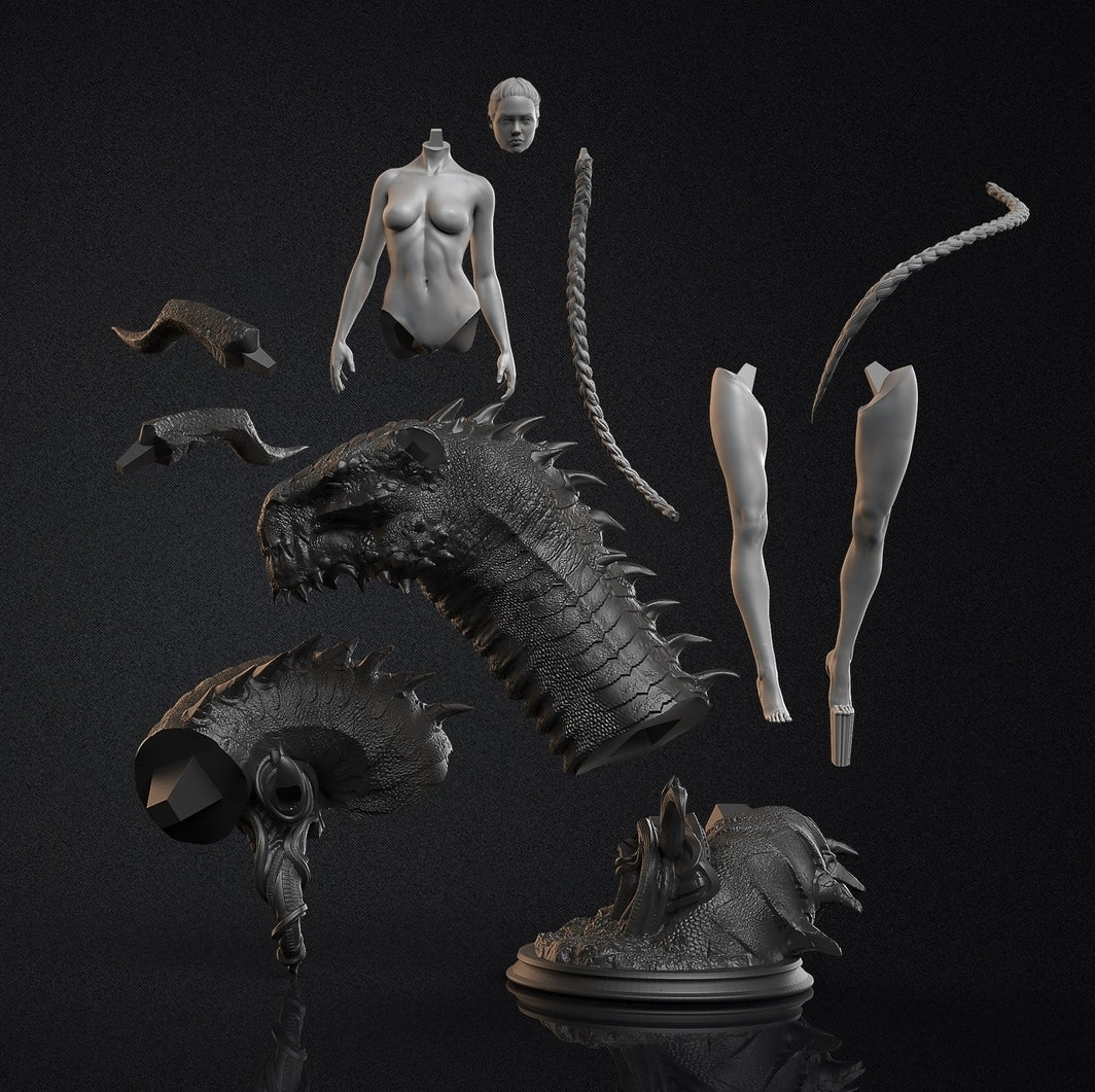 Angelina Jolie Special Edition - Beowulf - STL 3D Print Files - 3D Printed Garage Kit ガレージキット Resin Model Scale Figure フィギュア