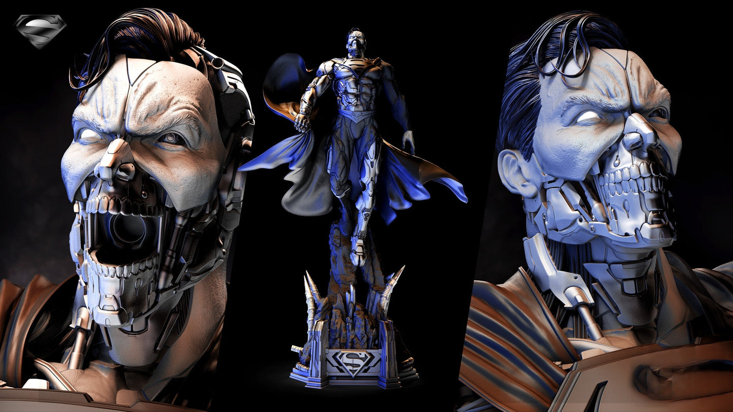 Cyborg Superman - DC COMICS - STL 3D Print Files - 3D Printed Garage Kit ガレージキット Resin Model Scale Figure フィギュア