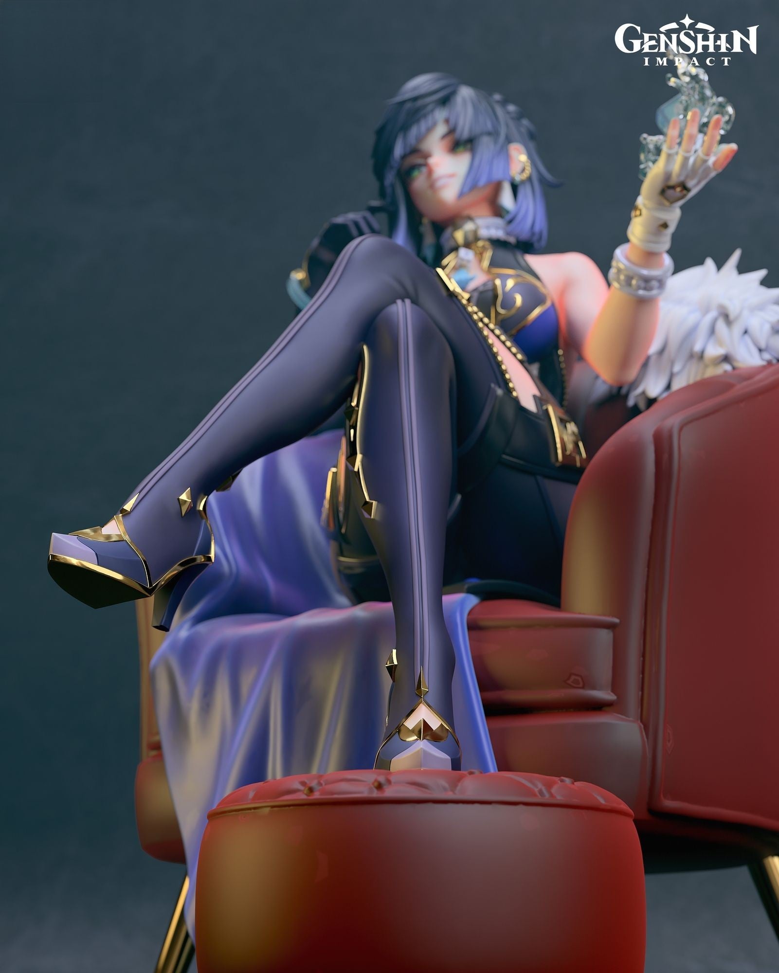 Yelan - Genshin Impact - STL 3D Print Files - 3D Printed Garage Kit ガレージキット Resin Model Scale Figure フィギュア